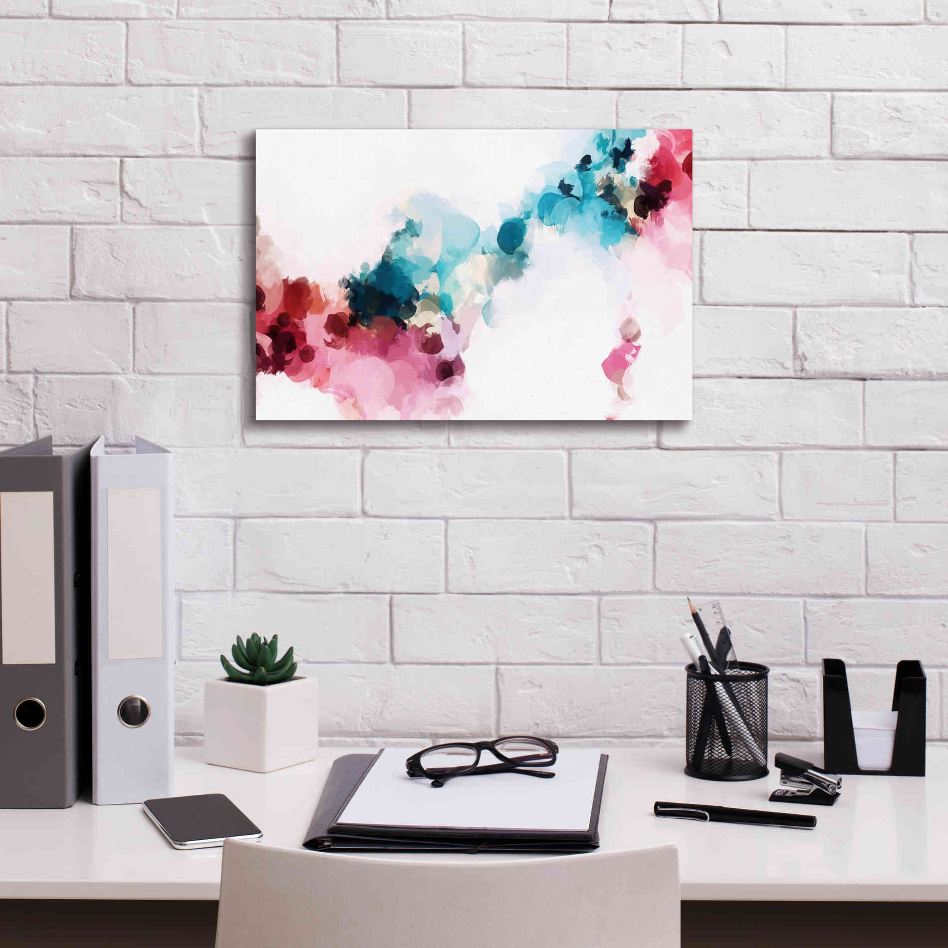 'Abstract Colorful Flows 17' by Irena Orlov Giclee Canvas Wall Art,18 x 12
