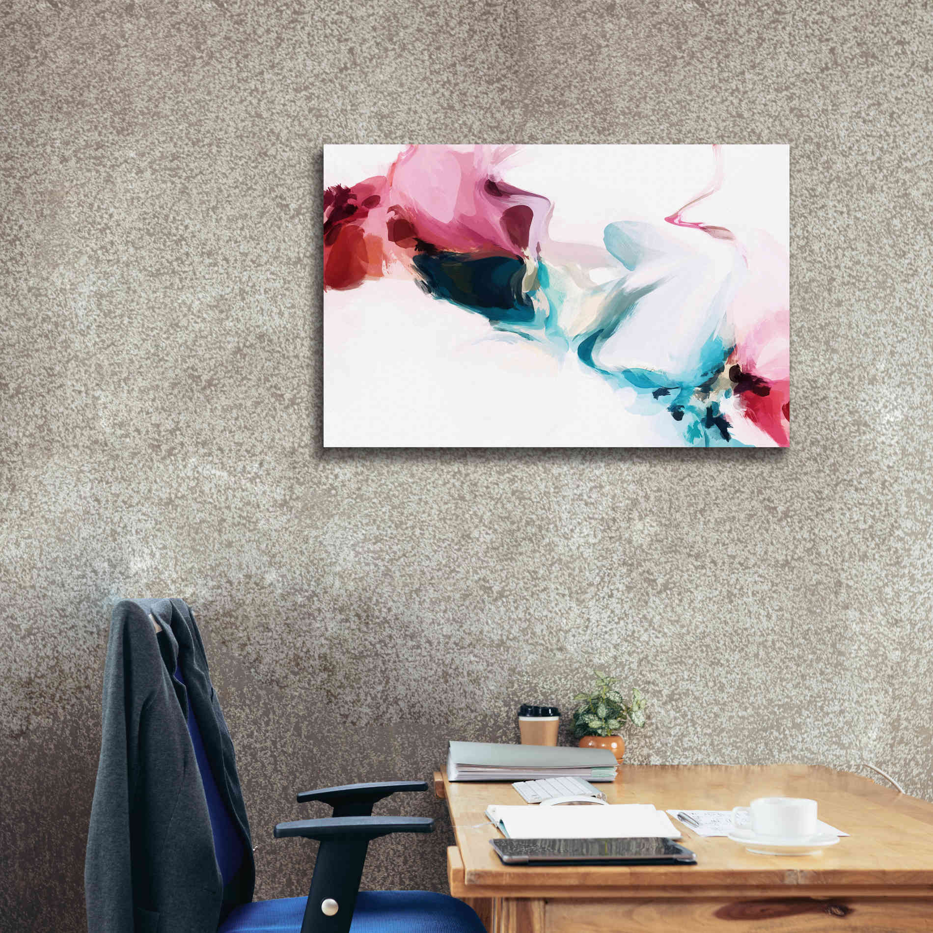 'Abstract Colorful Flows 18' by Irena Orlov Giclee Canvas Wall Art,40 x 26