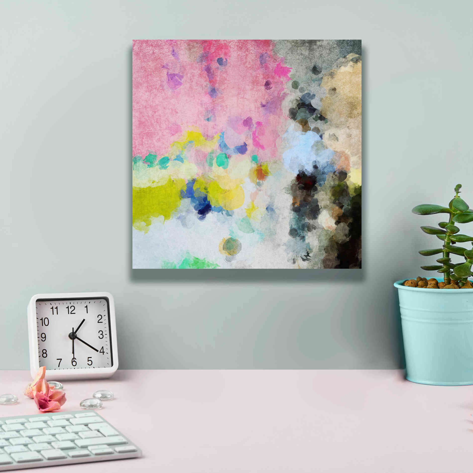 'Abstract Colorful Flows 19' by Irena Orlov Giclee Canvas Wall Art,12 x 12