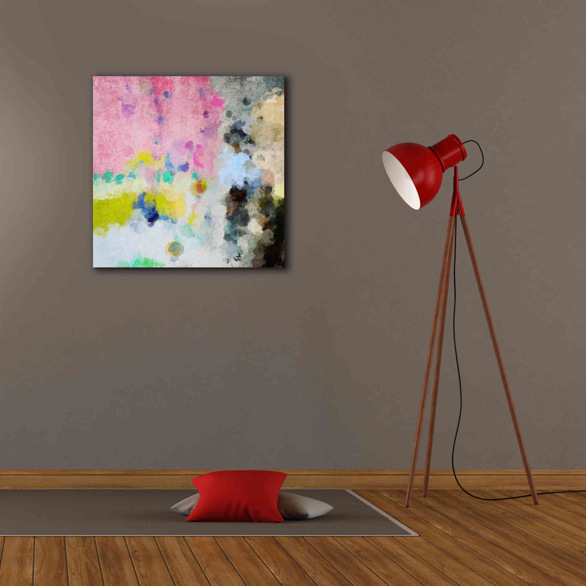 'Abstract Colorful Flows 19' by Irena Orlov Giclee Canvas Wall Art,26 x 26
