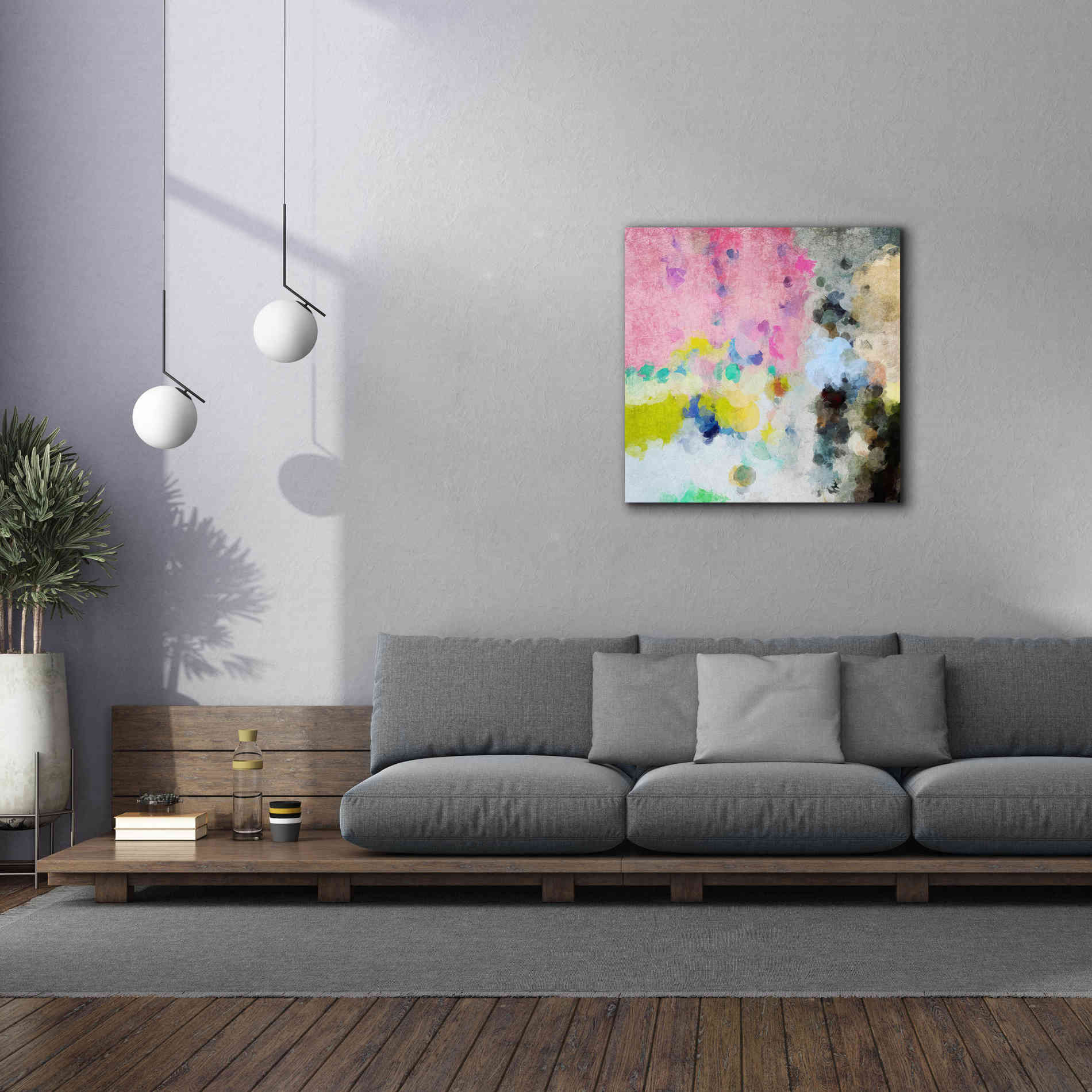 'Abstract Colorful Flows 19' by Irena Orlov Giclee Canvas Wall Art,37 x 37