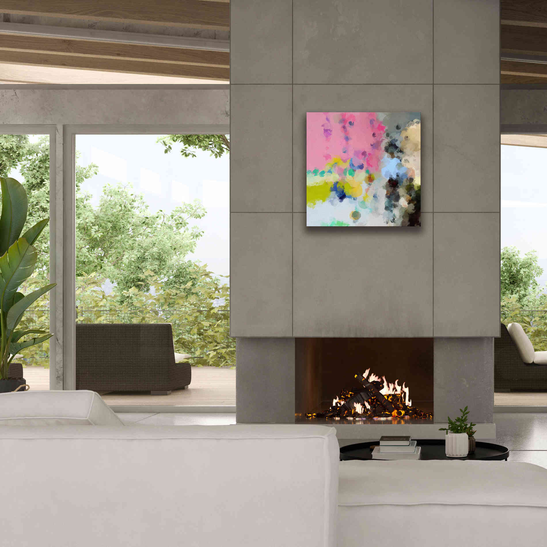 'Abstract Colorful Flows 20' by Irena Orlov Giclee Canvas Wall Art,26 x 26