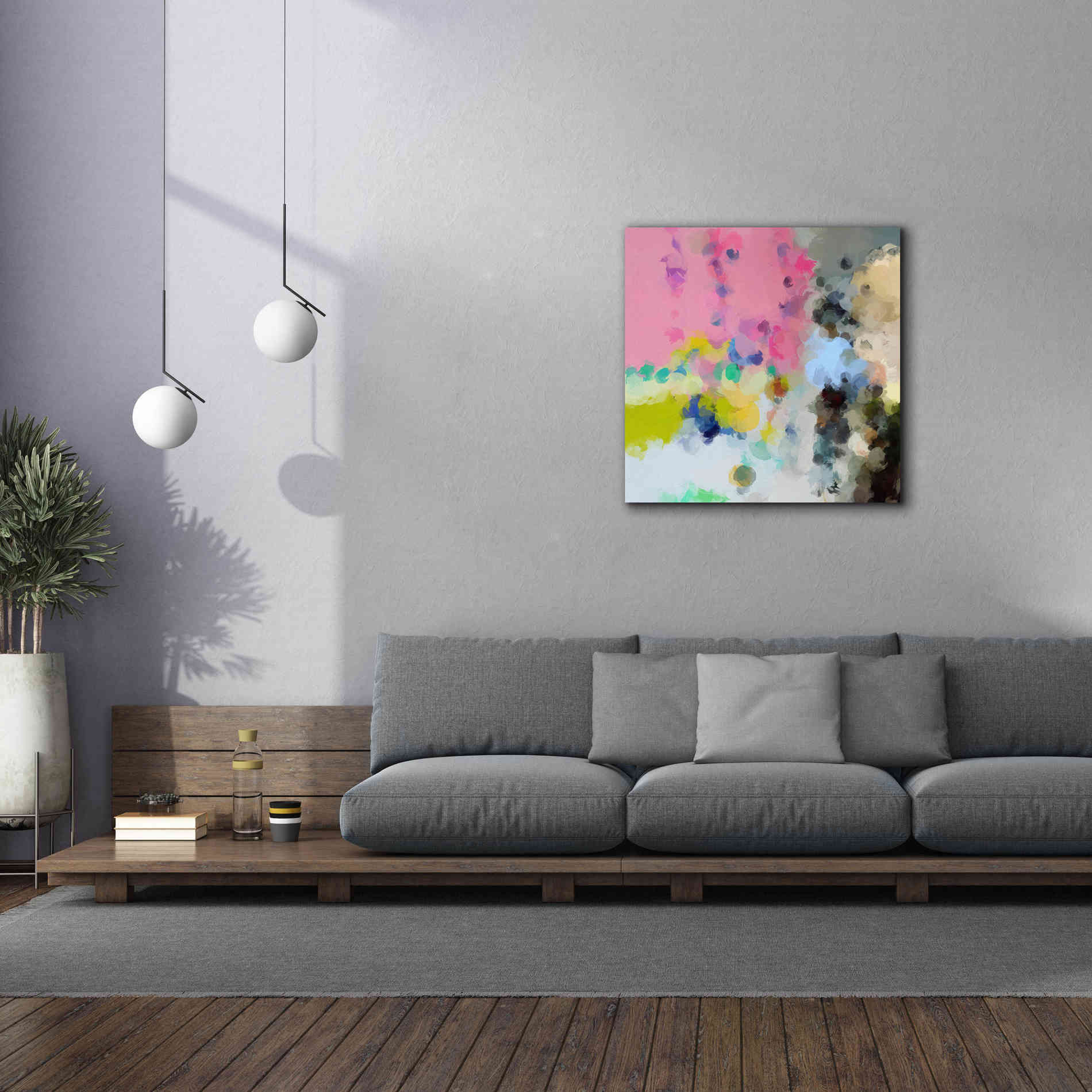'Abstract Colorful Flows 20' by Irena Orlov Giclee Canvas Wall Art,37 x 37