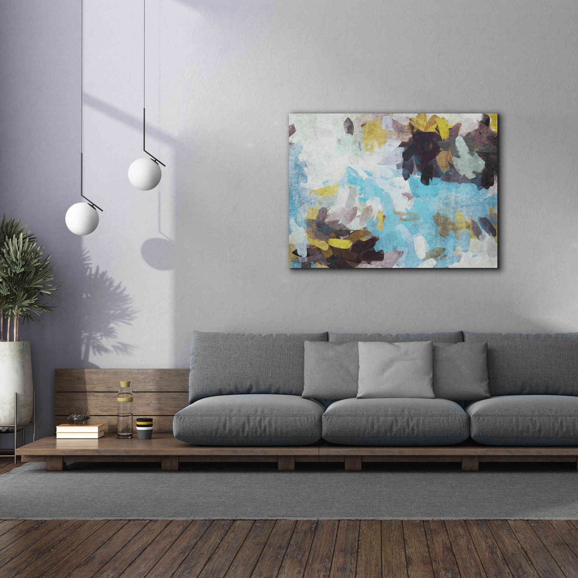 'Abstract Colorful Flows 21' by Irena Orlov Giclee Canvas Wall Art,54 x 40