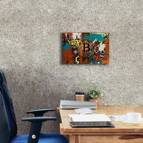 Image of 'Graffiti Bitcoin 1' by Irena Orlov Giclee Canvas Wall Art,18 x 12