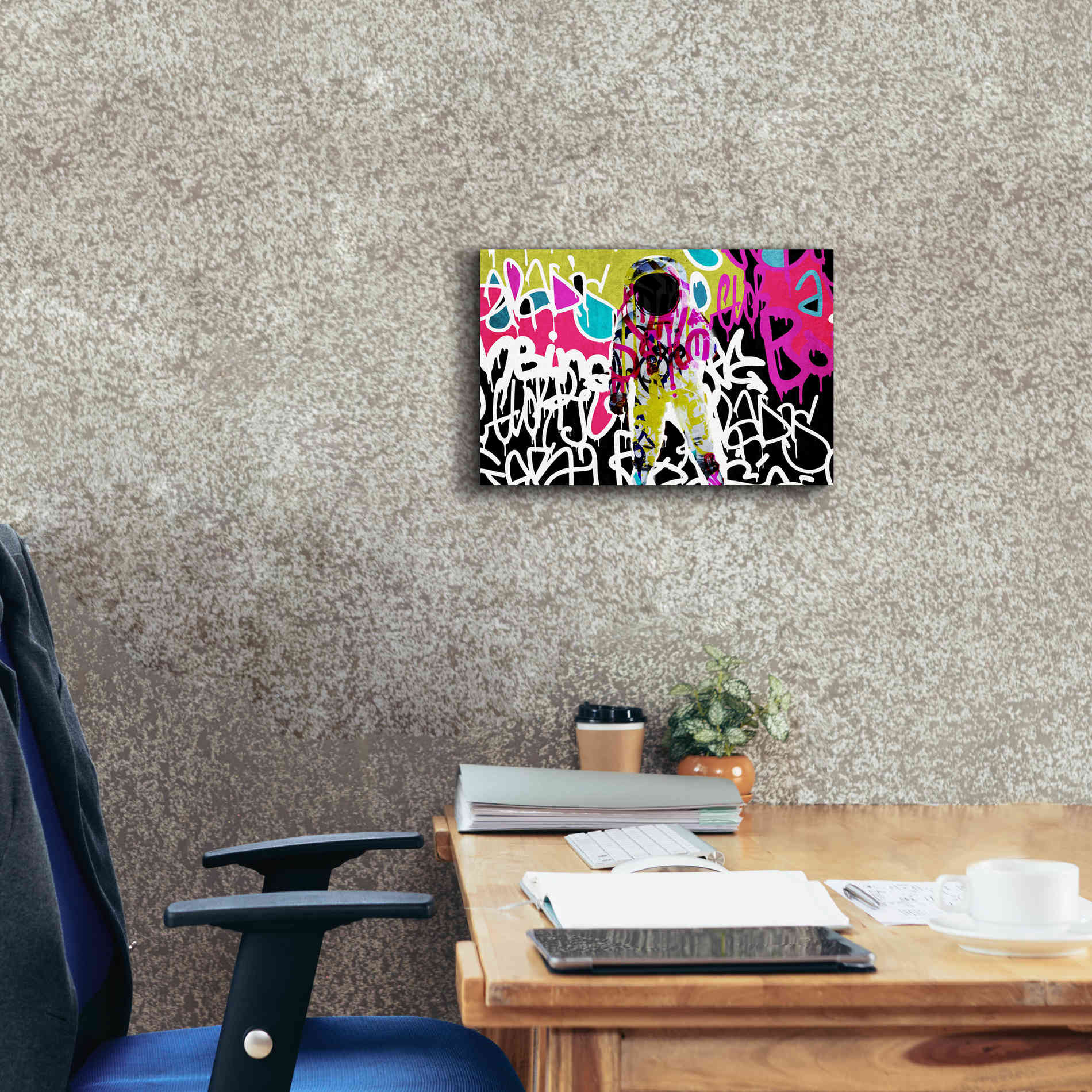 'Astronaut Graffiti Art 5' by Irena Orlov Giclee Canvas Wall Art,18 x 12