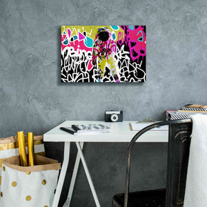 'Astronaut Graffiti Art 5' by Irena Orlov Giclee Canvas Wall Art,18 x 12
