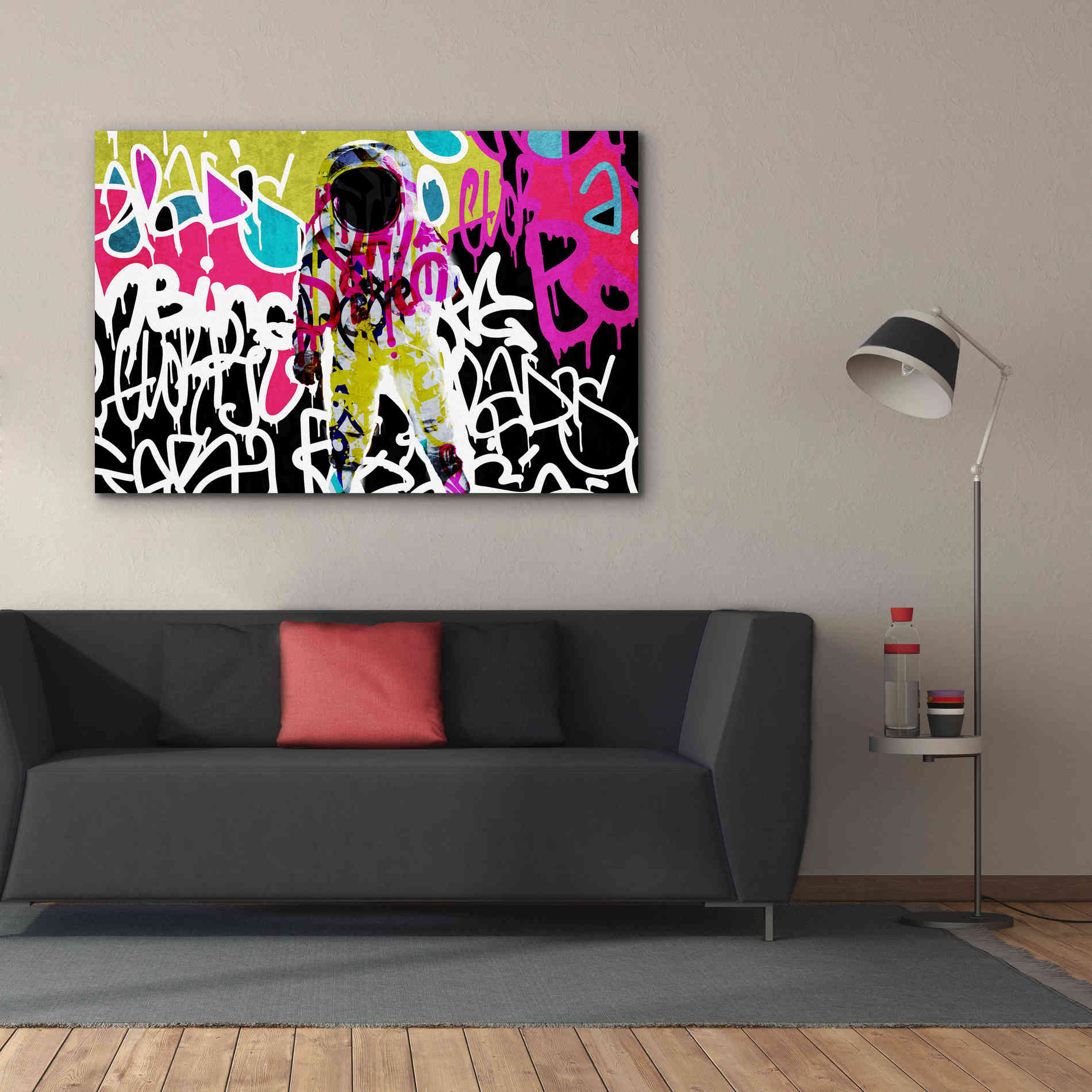 'Astronaut Graffiti Art 5' by Irena Orlov Giclee Canvas Wall Art,60 x 40