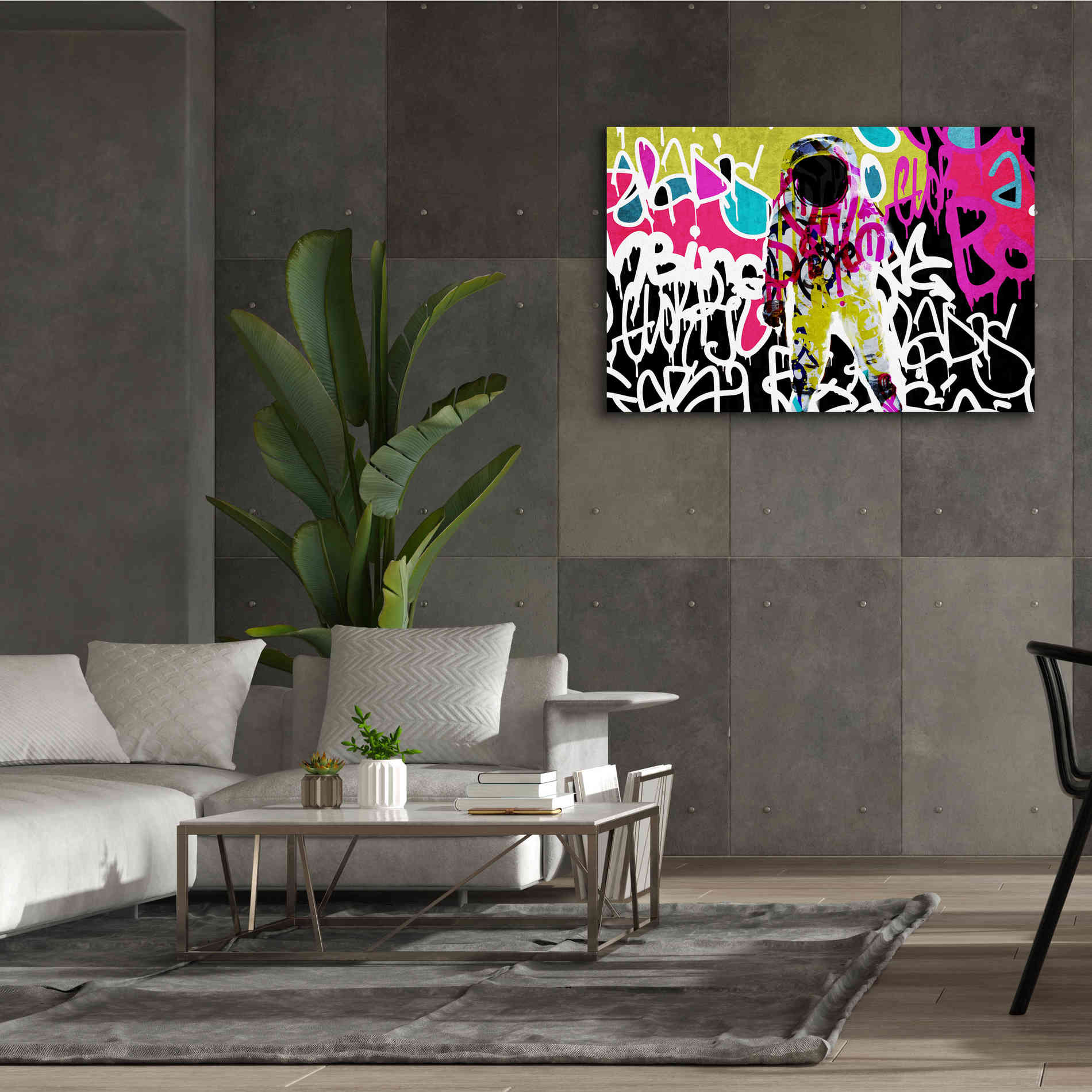 'Astronaut Graffiti Art 5' by Irena Orlov Giclee Canvas Wall Art,60 x 40