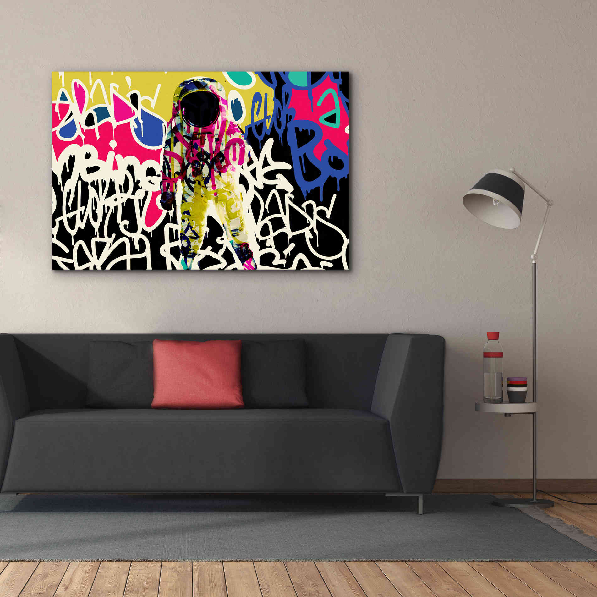 'Astronaut Graffiti Art 17' by Irena Orlov Giclee Canvas Wall Art,60 x 40