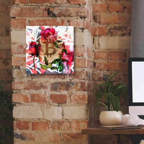 Image of 'Bitcoin Floral Inspiration 1' by Irena Orlov Giclee Canvas Wall Art,12 x 12