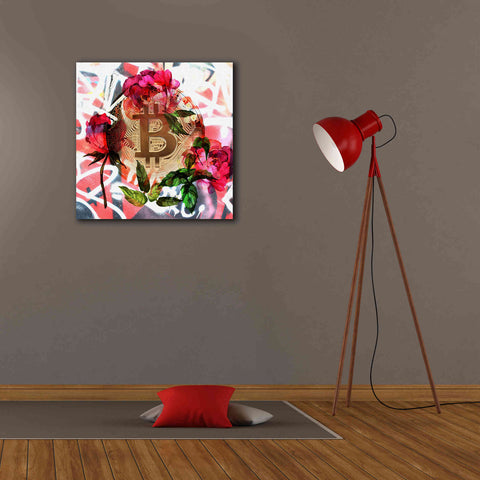 Image of 'Bitcoin Floral Inspiration 1' by Irena Orlov Giclee Canvas Wall Art,26 x 26