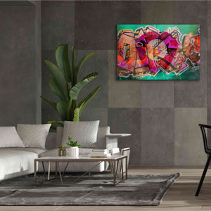 'I Love Bitcoin Graffiti 2' by Irena Orlov Giclee Canvas Wall Art,60 x 40