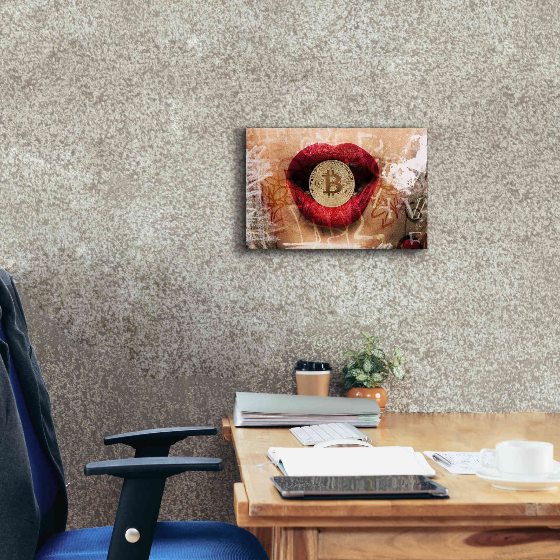 'I Love Bitcoin 4' by Irena Orlov Giclee Canvas Wall Art,18 x 12