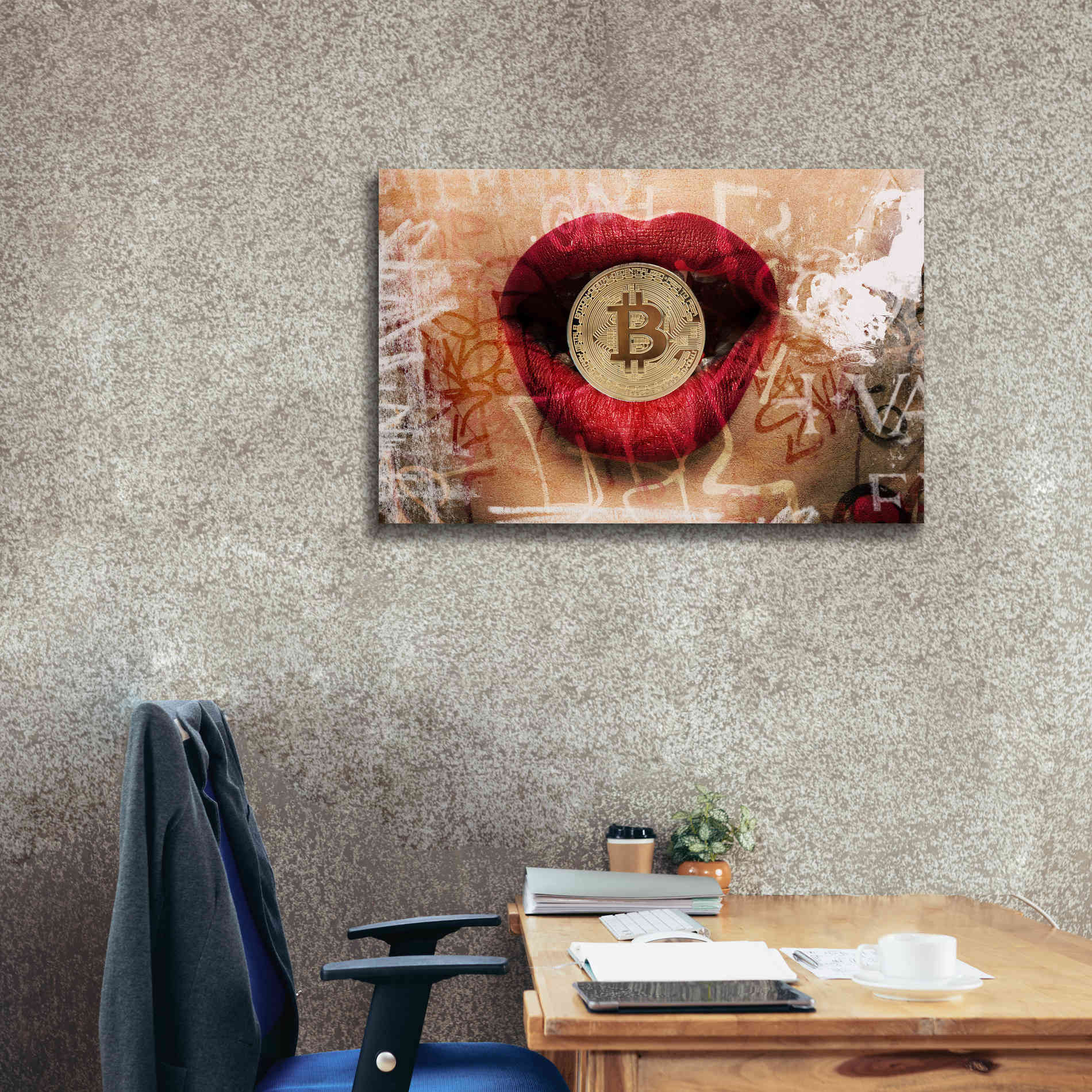 'I Love Bitcoin 4' by Irena Orlov Giclee Canvas Wall Art,40 x 26