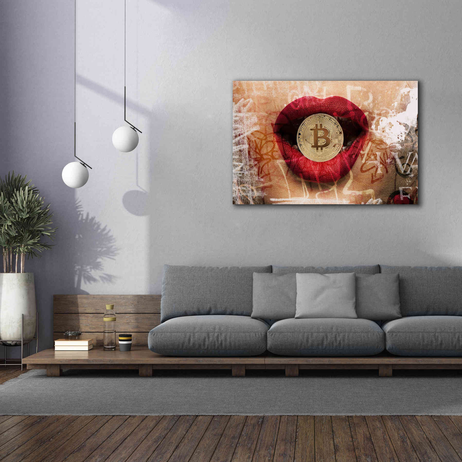 'I Love Bitcoin 4' by Irena Orlov Giclee Canvas Wall Art,60 x 40