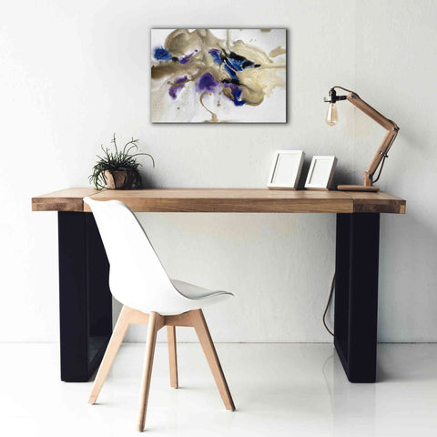 Image of 'Gold In Blue Watercolor Abstract 2' by Irena Orlov Giclee Canvas Wall Art,26 x 18