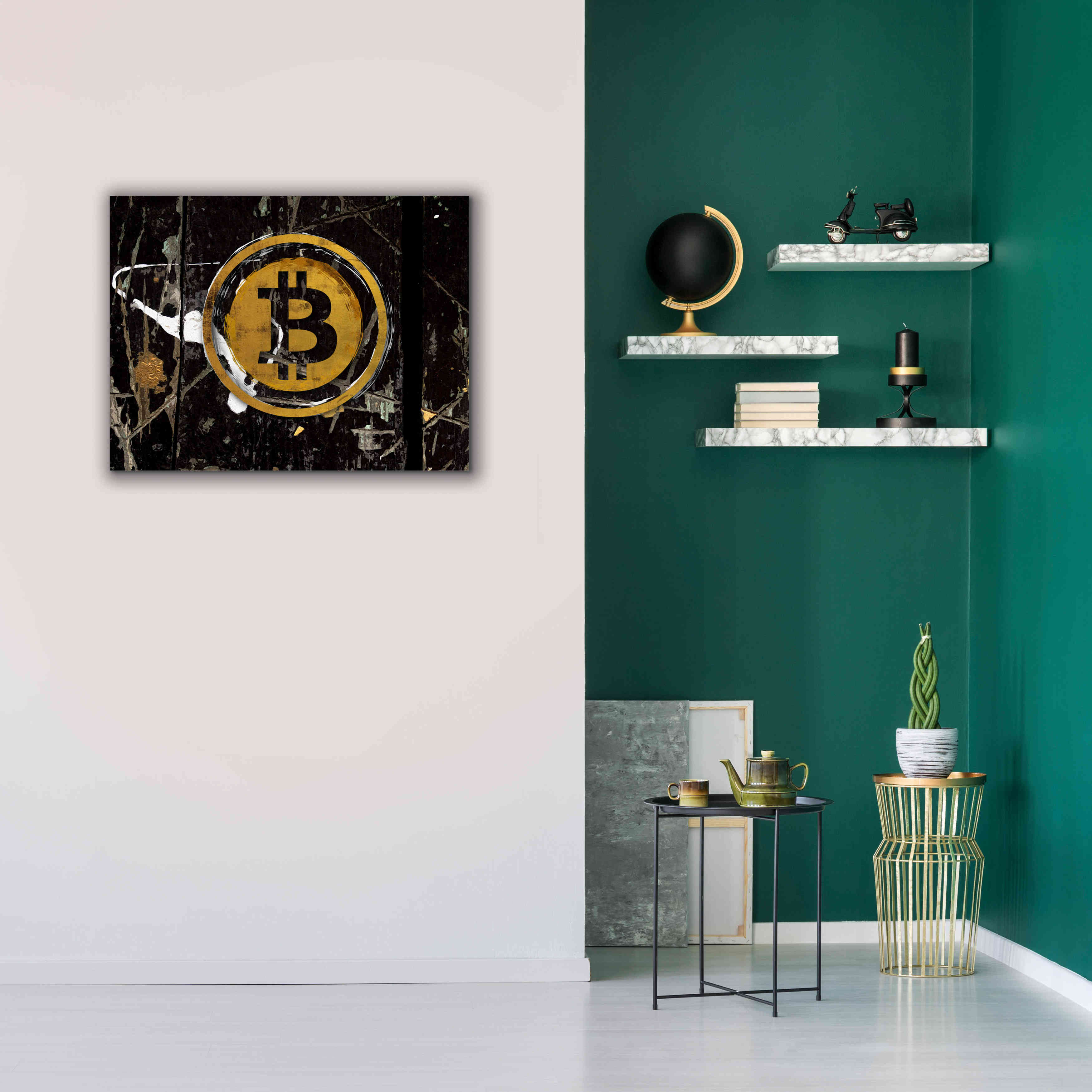 'Bitcoin Splash' by Karen Smith Giclee Canvas Wall Art,34x26
