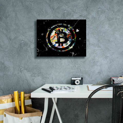 Image of 'Bitcoin Paint' by Karen Smith Giclee Canvas Wall Art,16x12