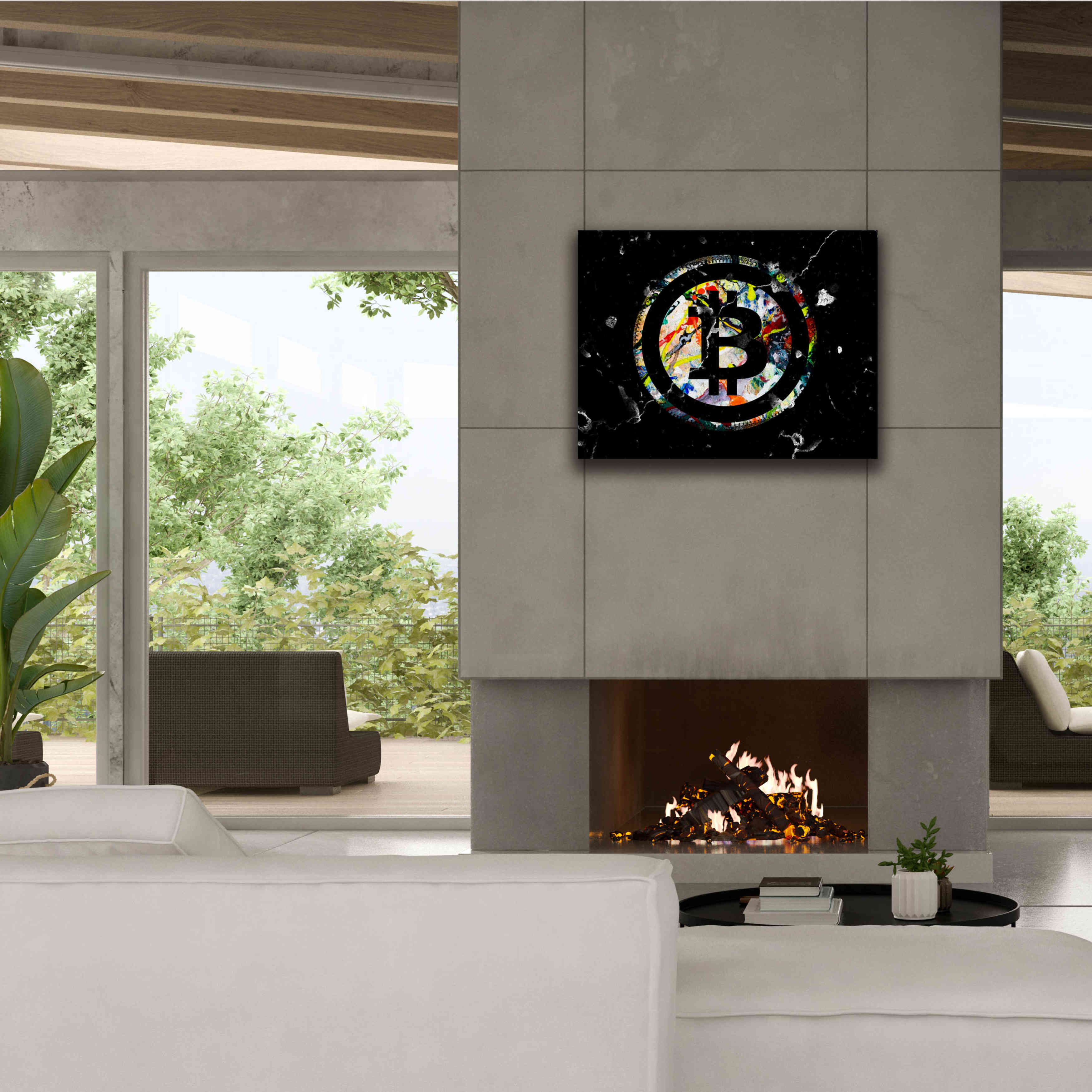 'Bitcoin Paint' by Karen Smith Giclee Canvas Wall Art,34x26