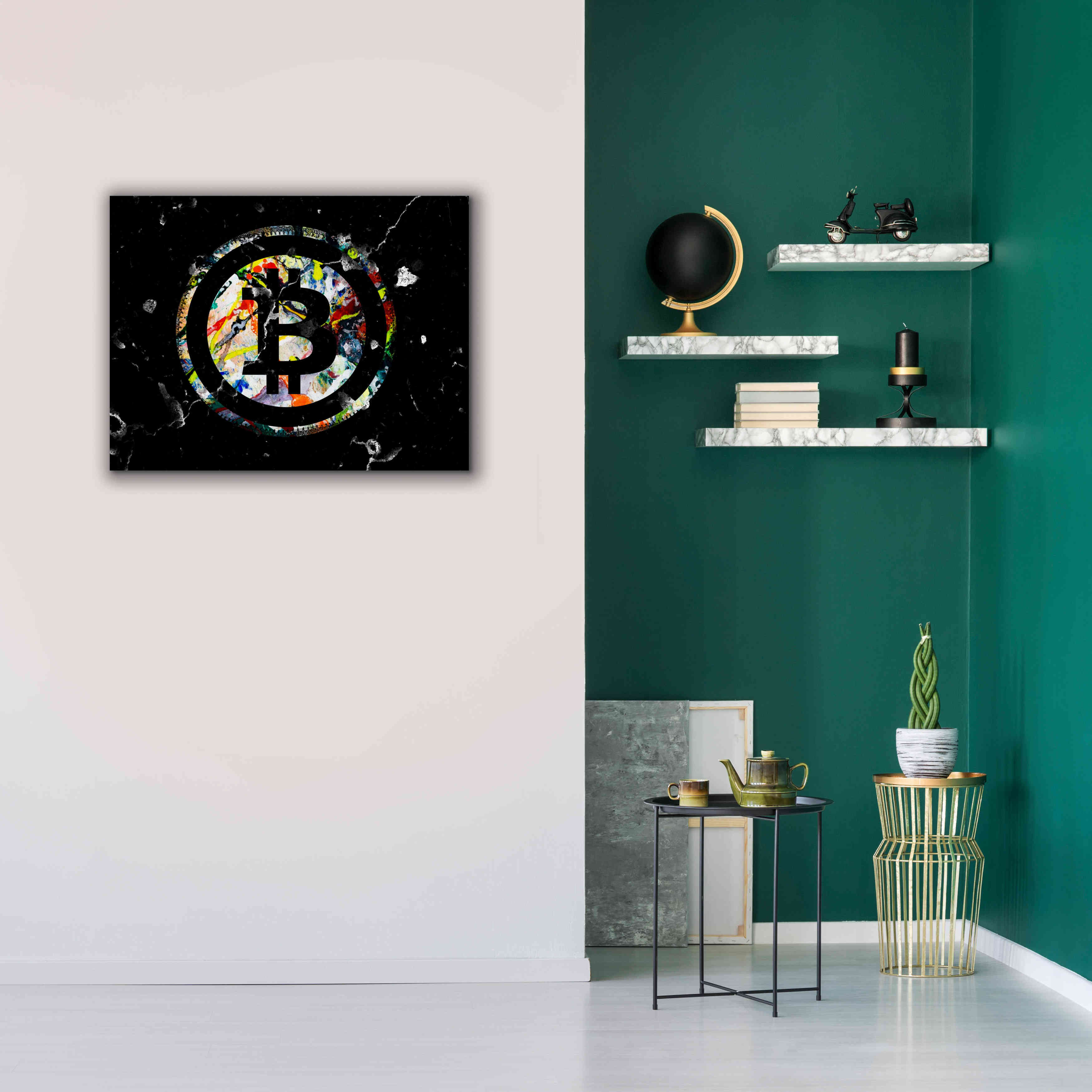 'Bitcoin Paint' by Karen Smith Giclee Canvas Wall Art,34x26