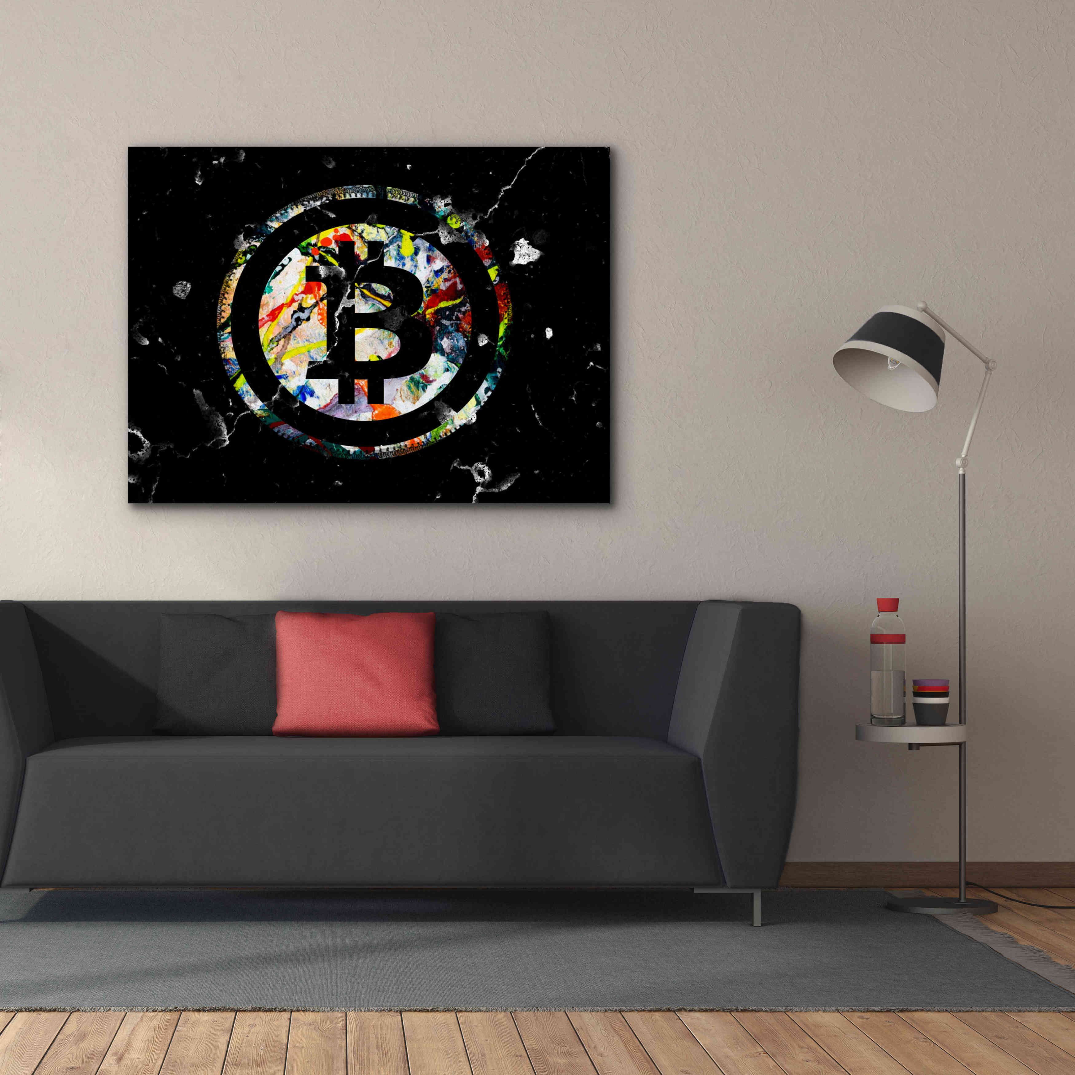 'Bitcoin Paint' by Karen Smith Giclee Canvas Wall Art,54x40