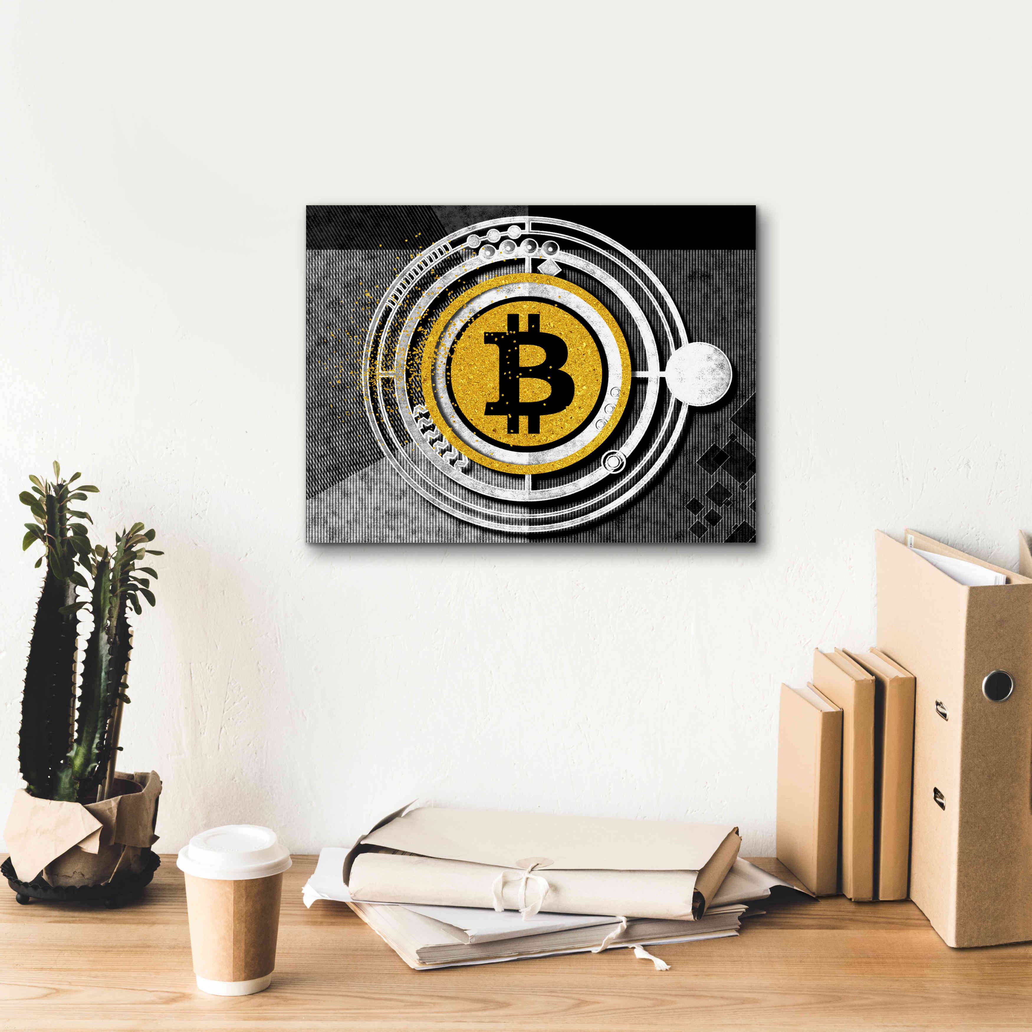 'Bitcoin Glitterball' by Karen Smith Giclee Canvas Wall Art,16x12