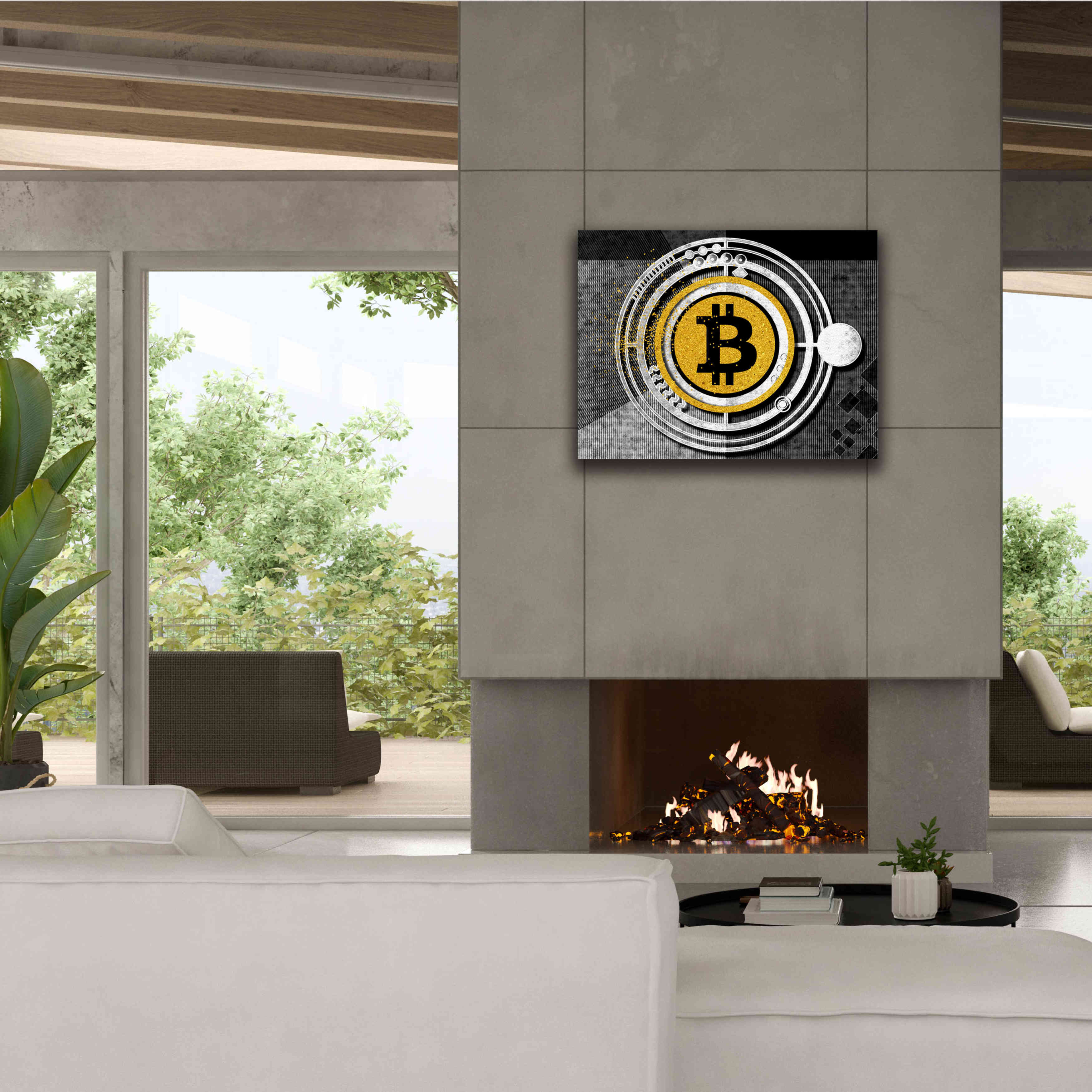 'Bitcoin Glitterball' by Karen Smith Giclee Canvas Wall Art,34x26
