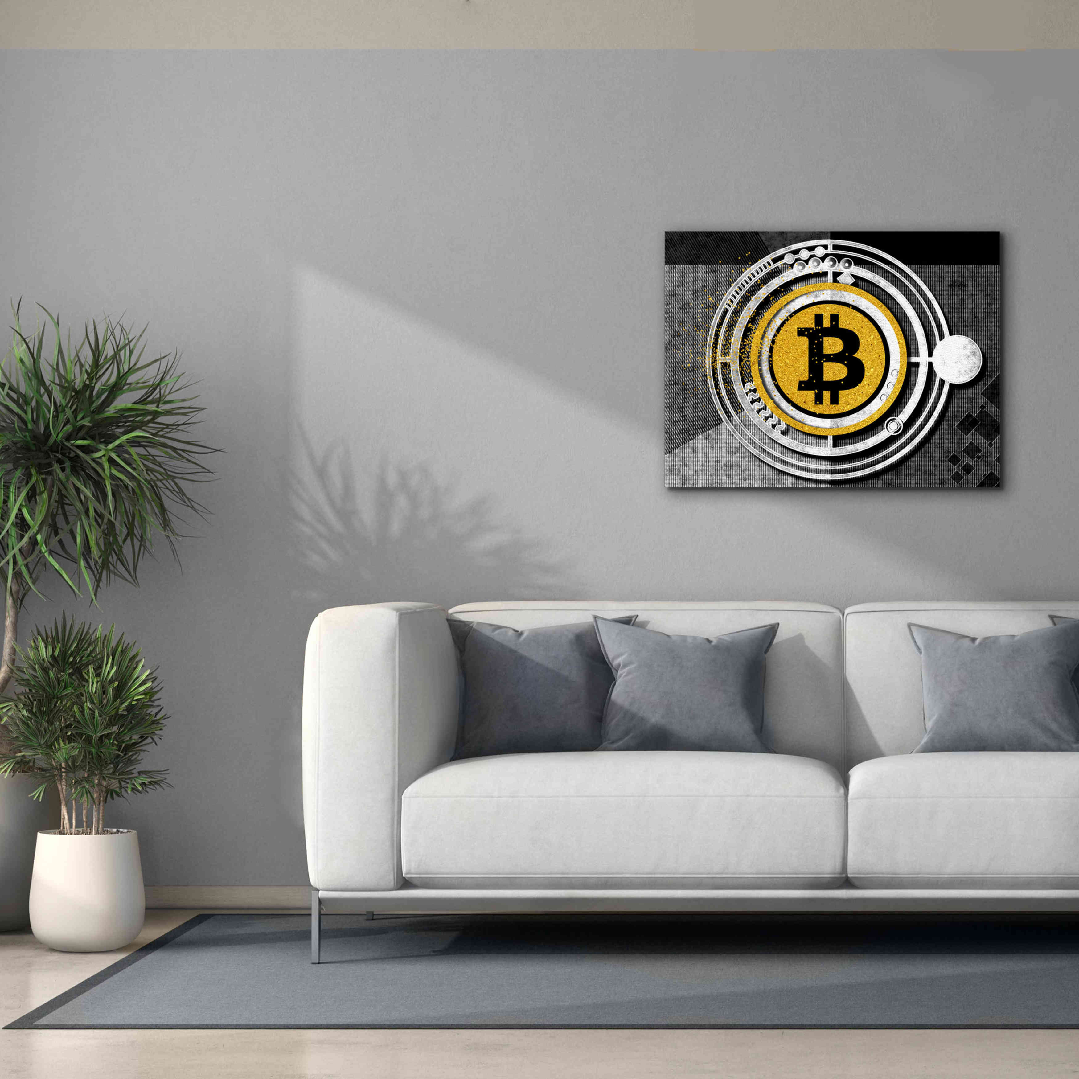 'Bitcoin Glitterball' by Karen Smith Giclee Canvas Wall Art,34x26