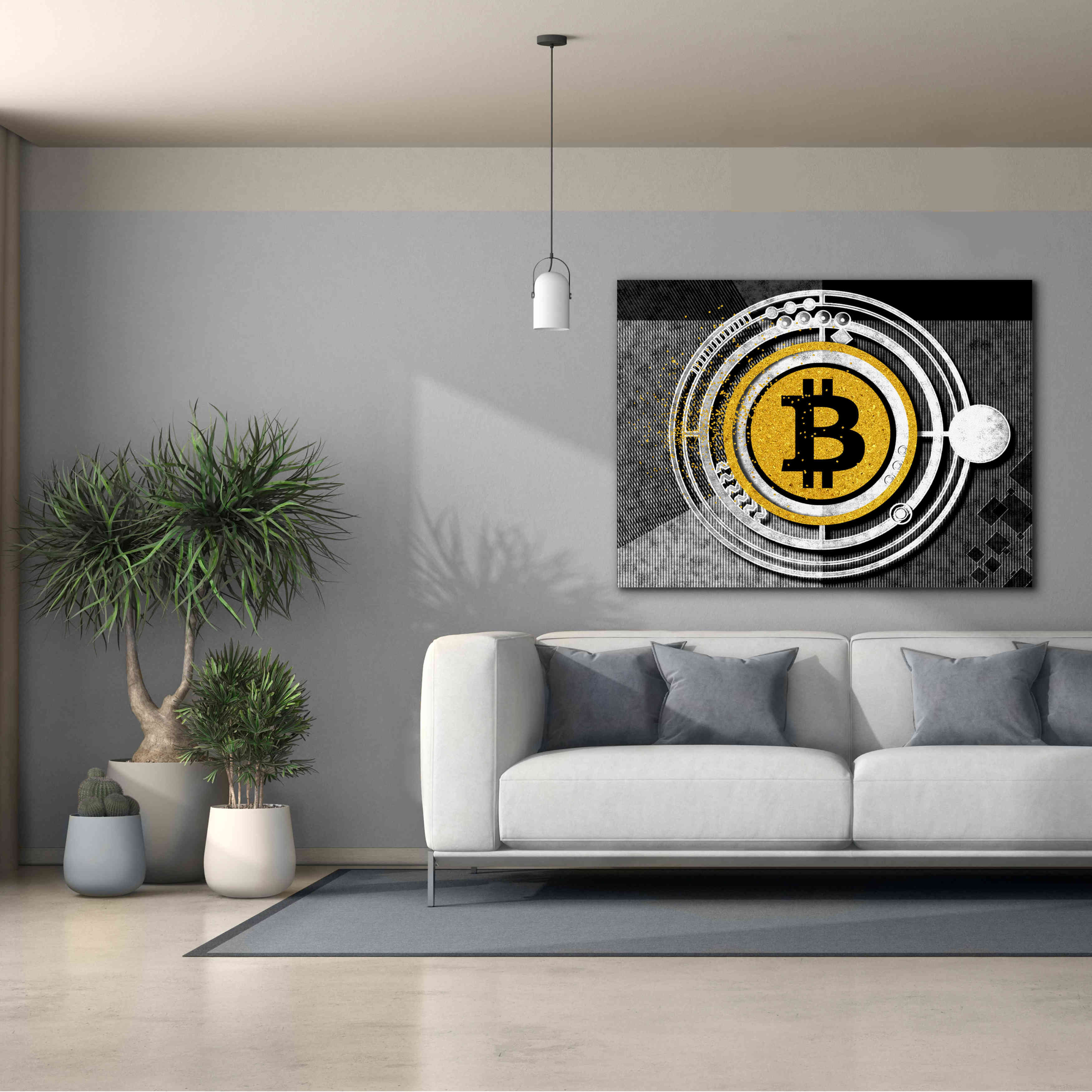 'Bitcoin Glitterball' by Karen Smith Giclee Canvas Wall Art,54x40