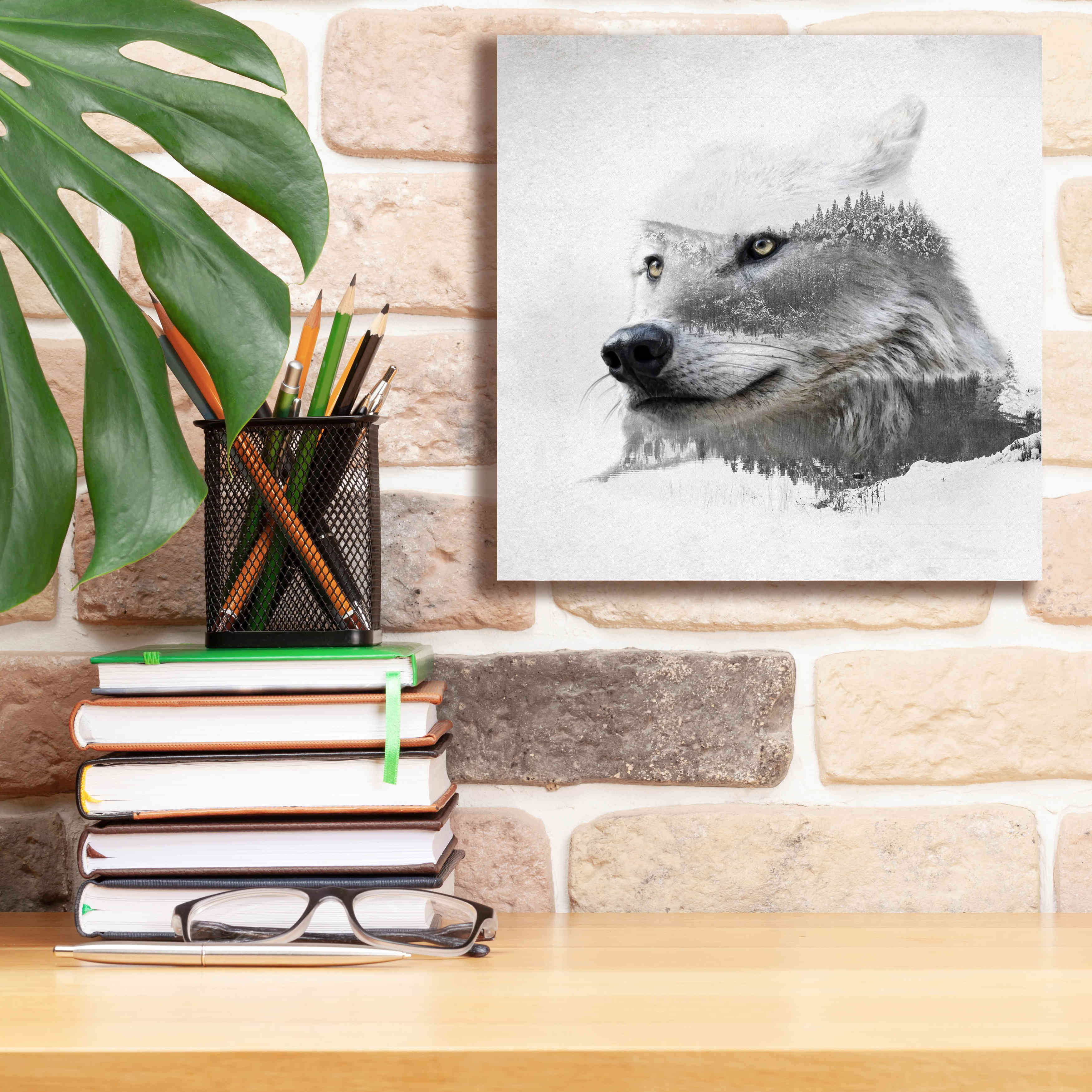 'Wolf In Ice' by Karen Smith Giclee Canvas Wall Art,12x12