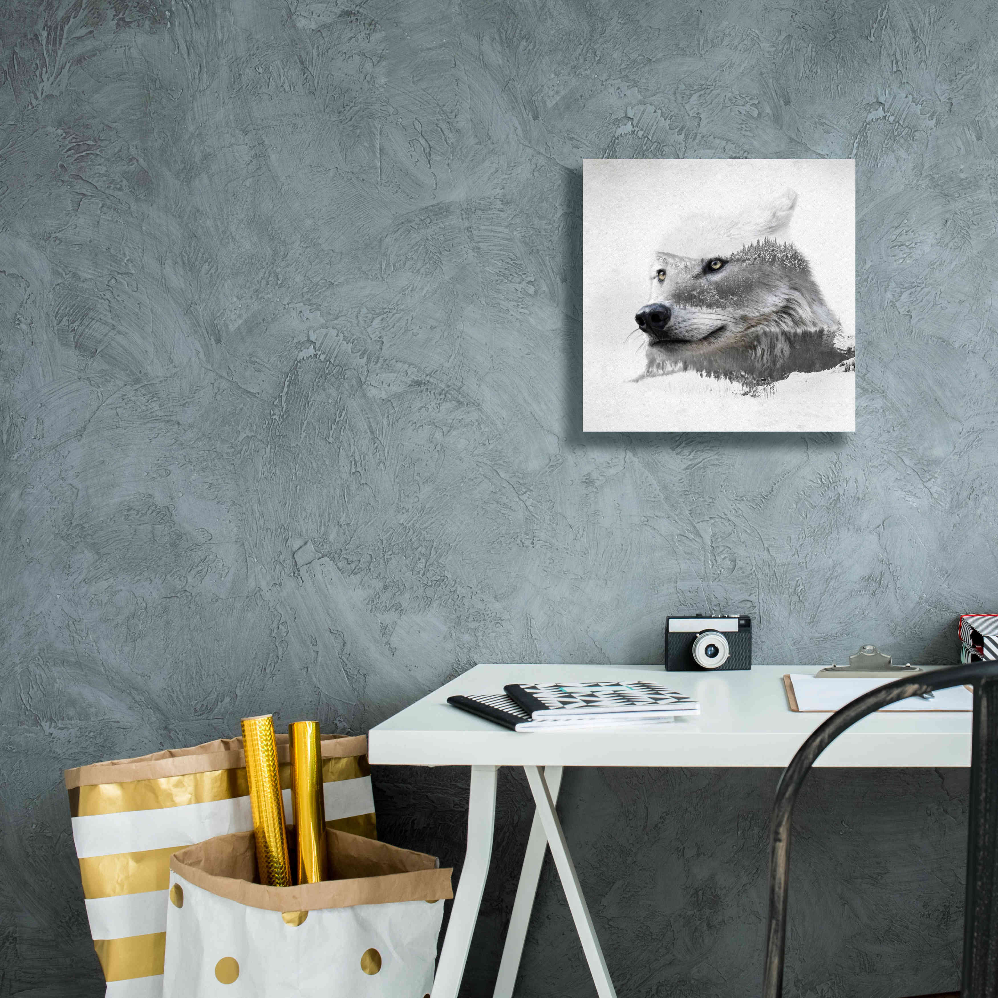 'Wolf In Ice' by Karen Smith Giclee Canvas Wall Art,12x12