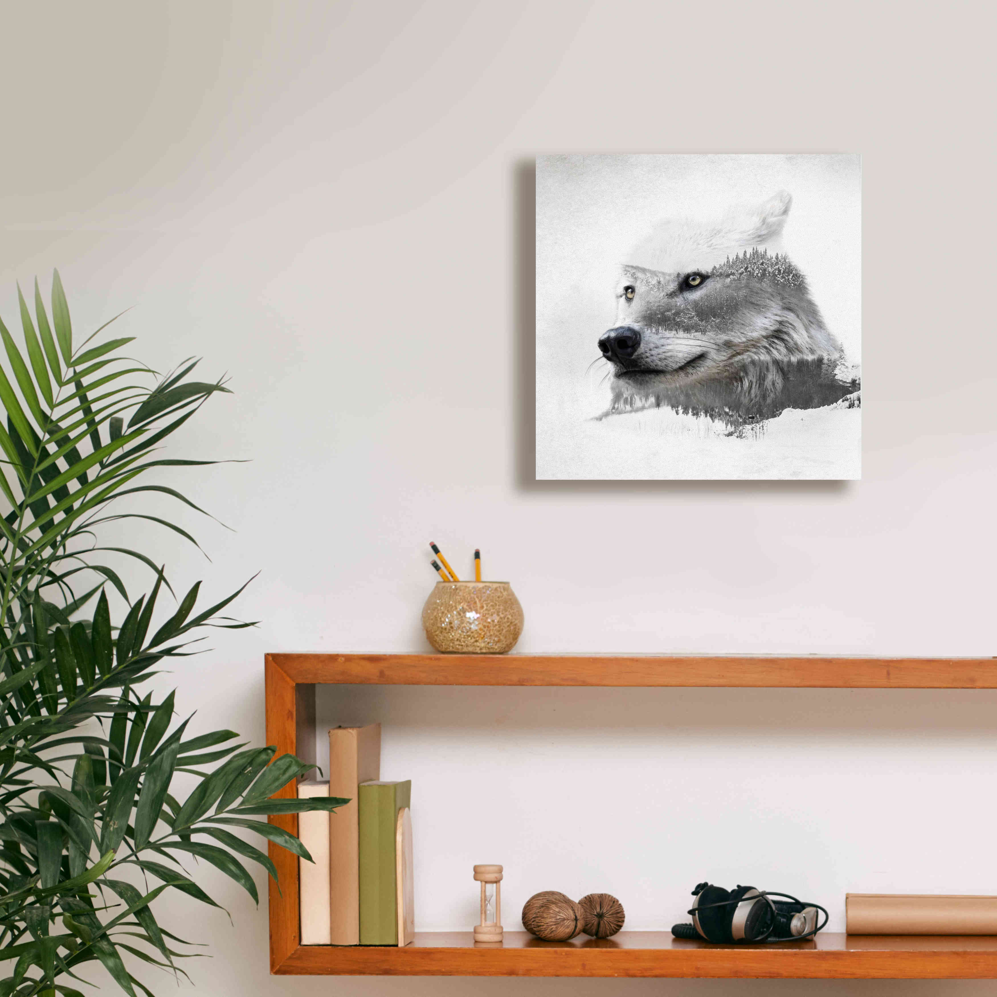 'Wolf In Ice' by Karen Smith Giclee Canvas Wall Art,12x12