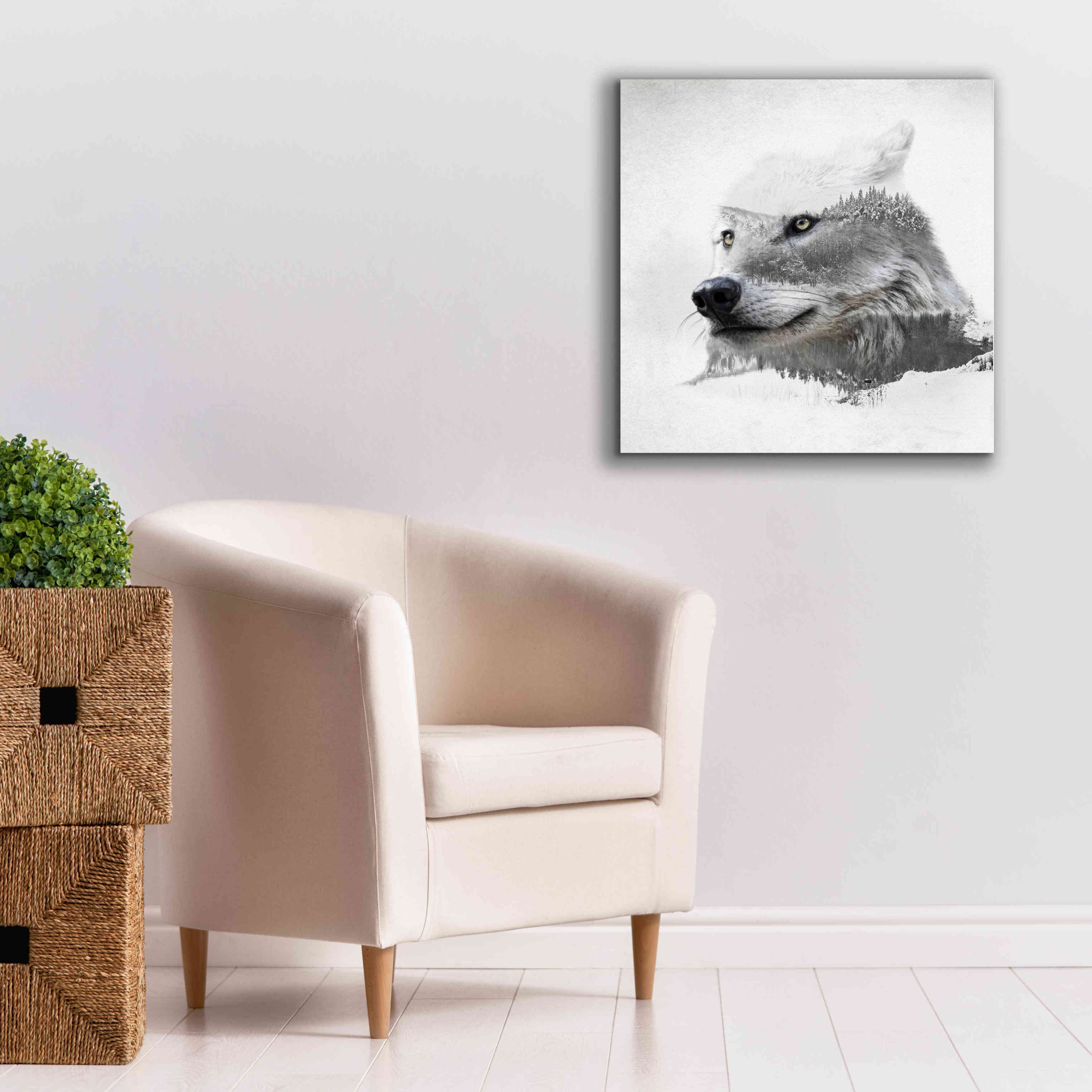 'Wolf In Ice' by Karen Smith Giclee Canvas Wall Art,26x26