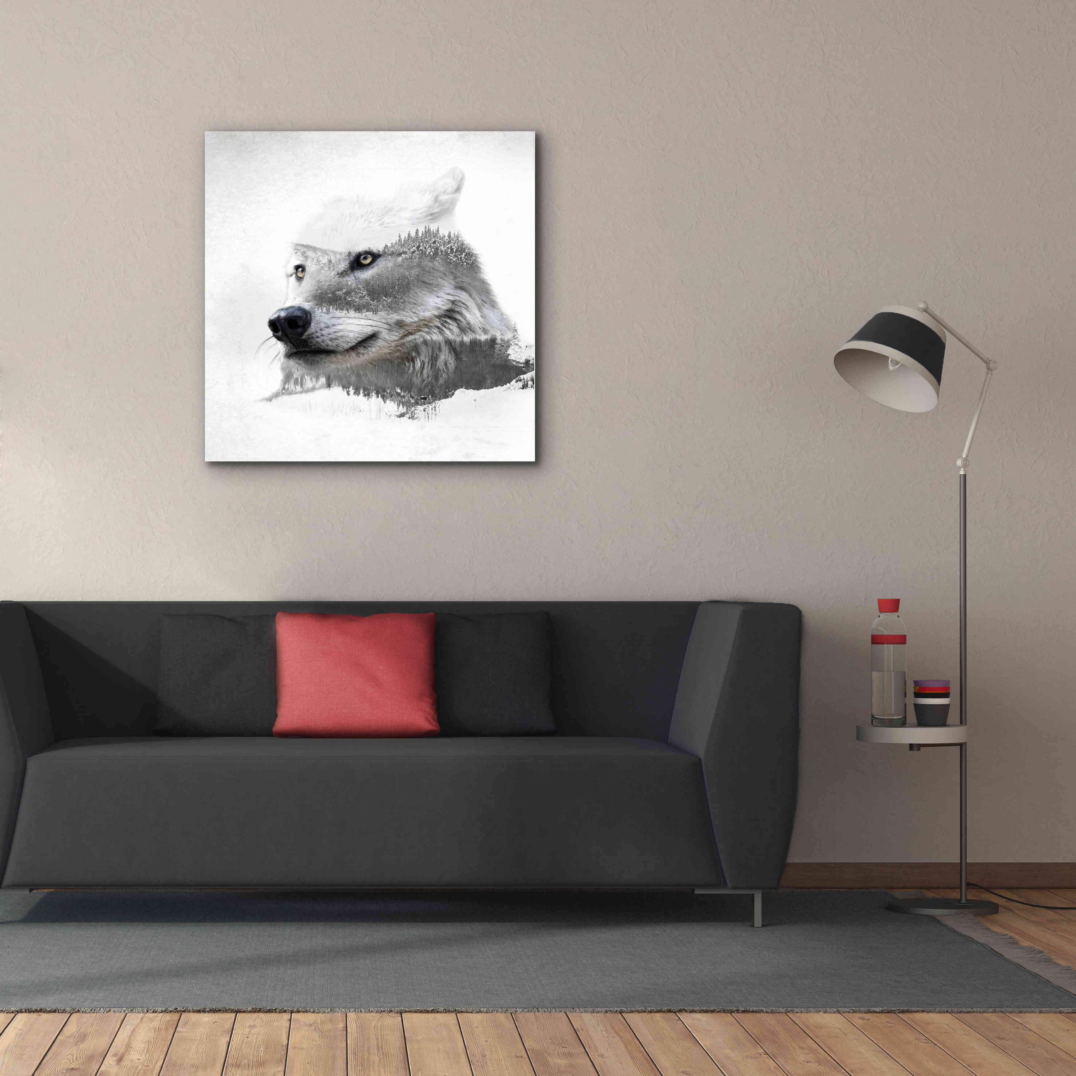 'Wolf In Ice' by Karen Smith Giclee Canvas Wall Art,37x37