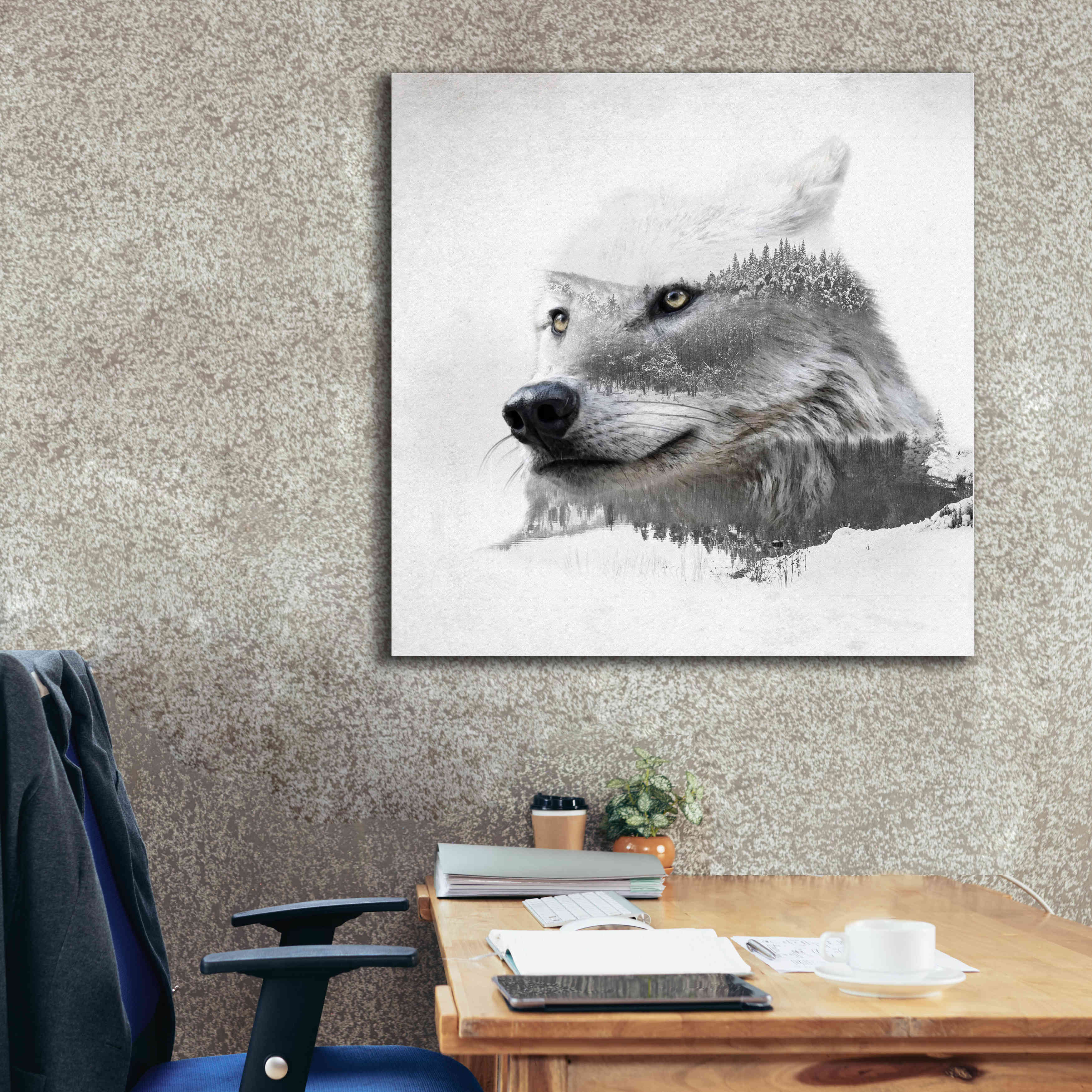 'Wolf In Ice' by Karen Smith Giclee Canvas Wall Art,37x37