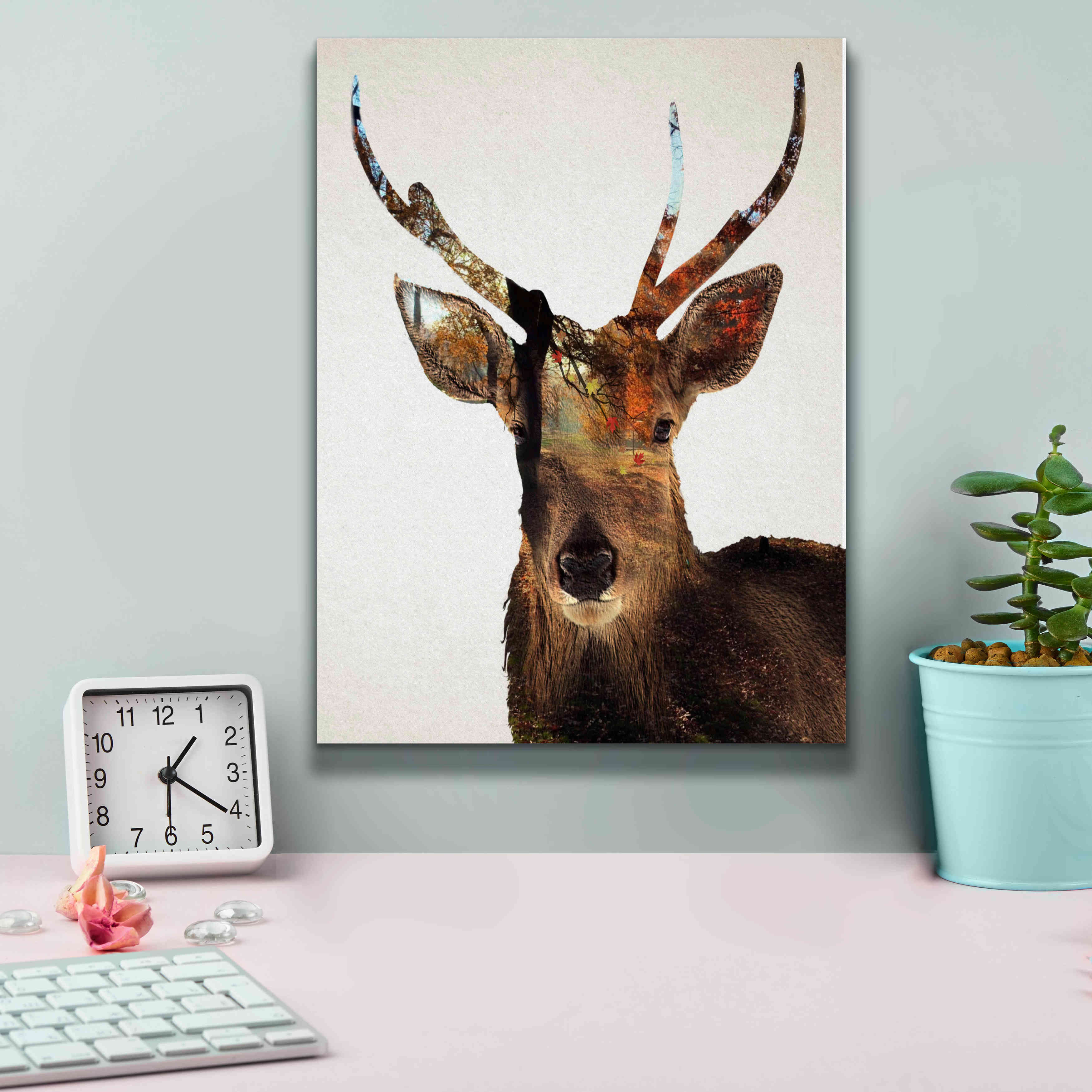 'Stag Forest' by Karen Smith Giclee Canvas Wall Art,12x16