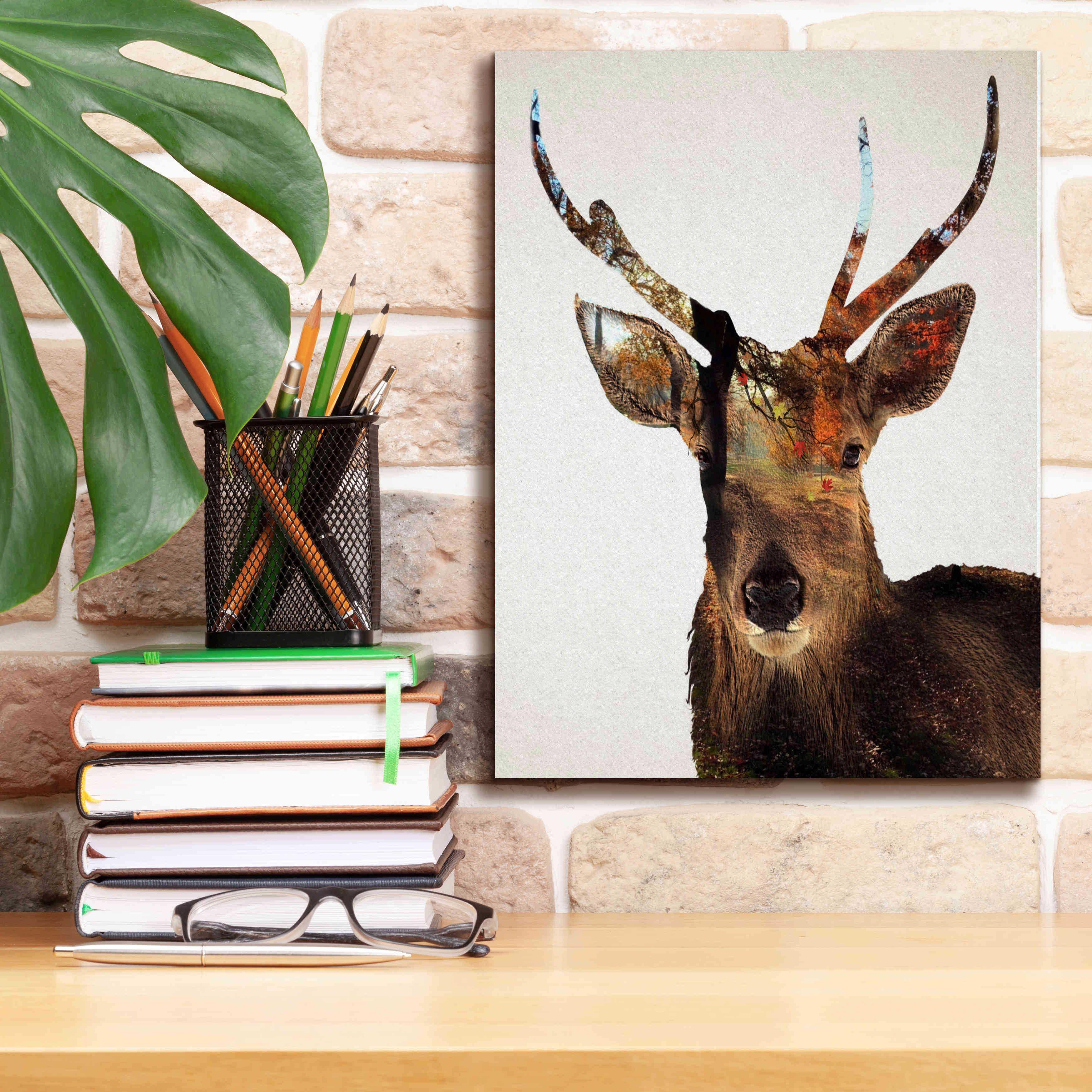 'Stag Forest' by Karen Smith Giclee Canvas Wall Art,12x16