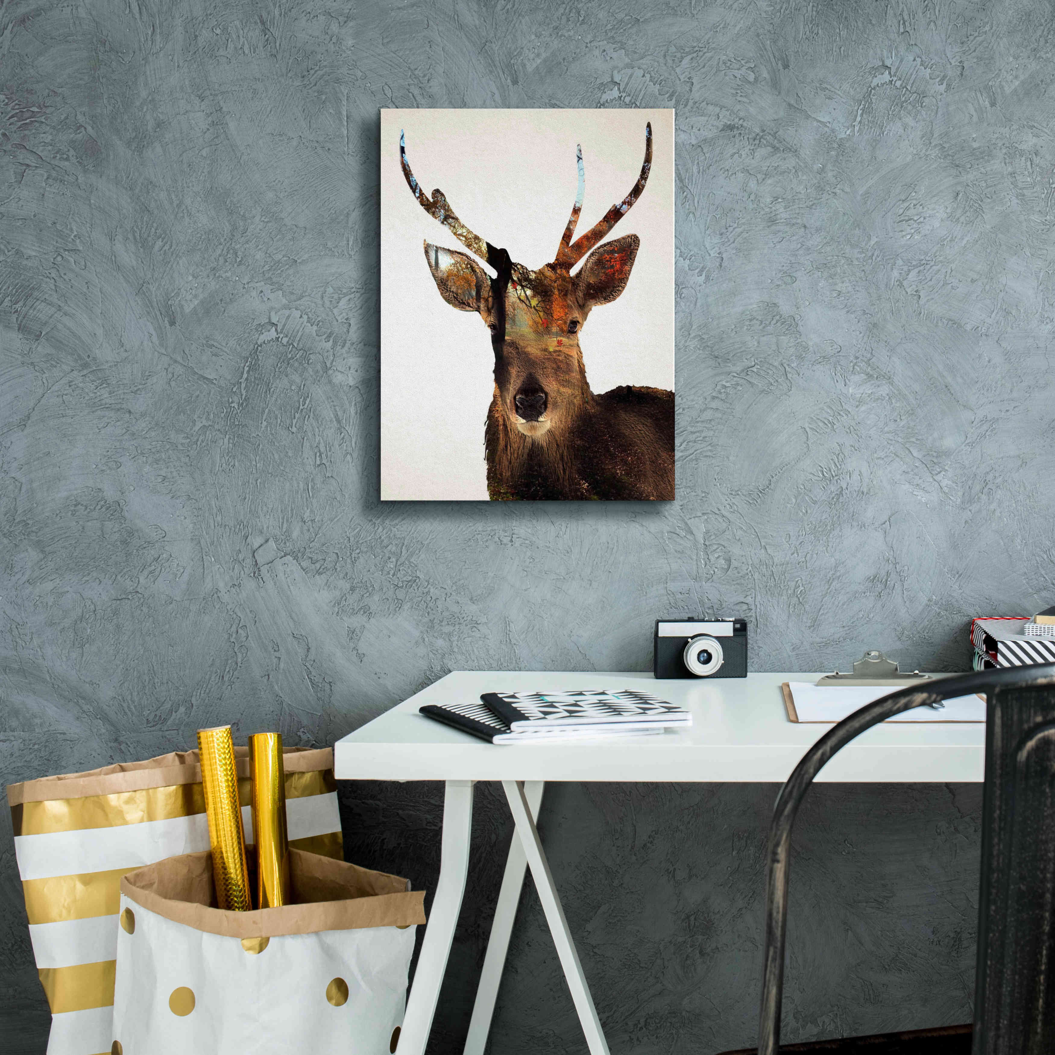 'Stag Forest' by Karen Smith Giclee Canvas Wall Art,12x16