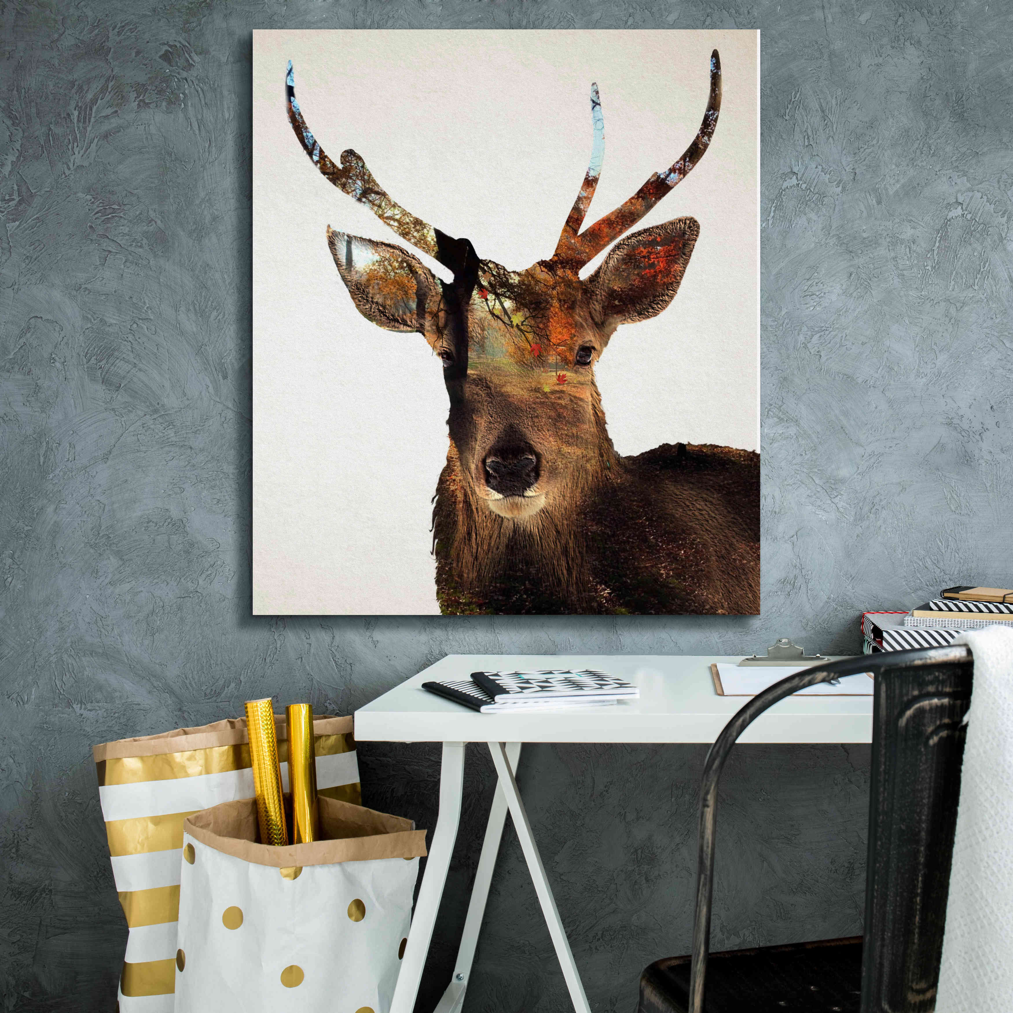 'Stag Forest' by Karen Smith Giclee Canvas Wall Art,26x30