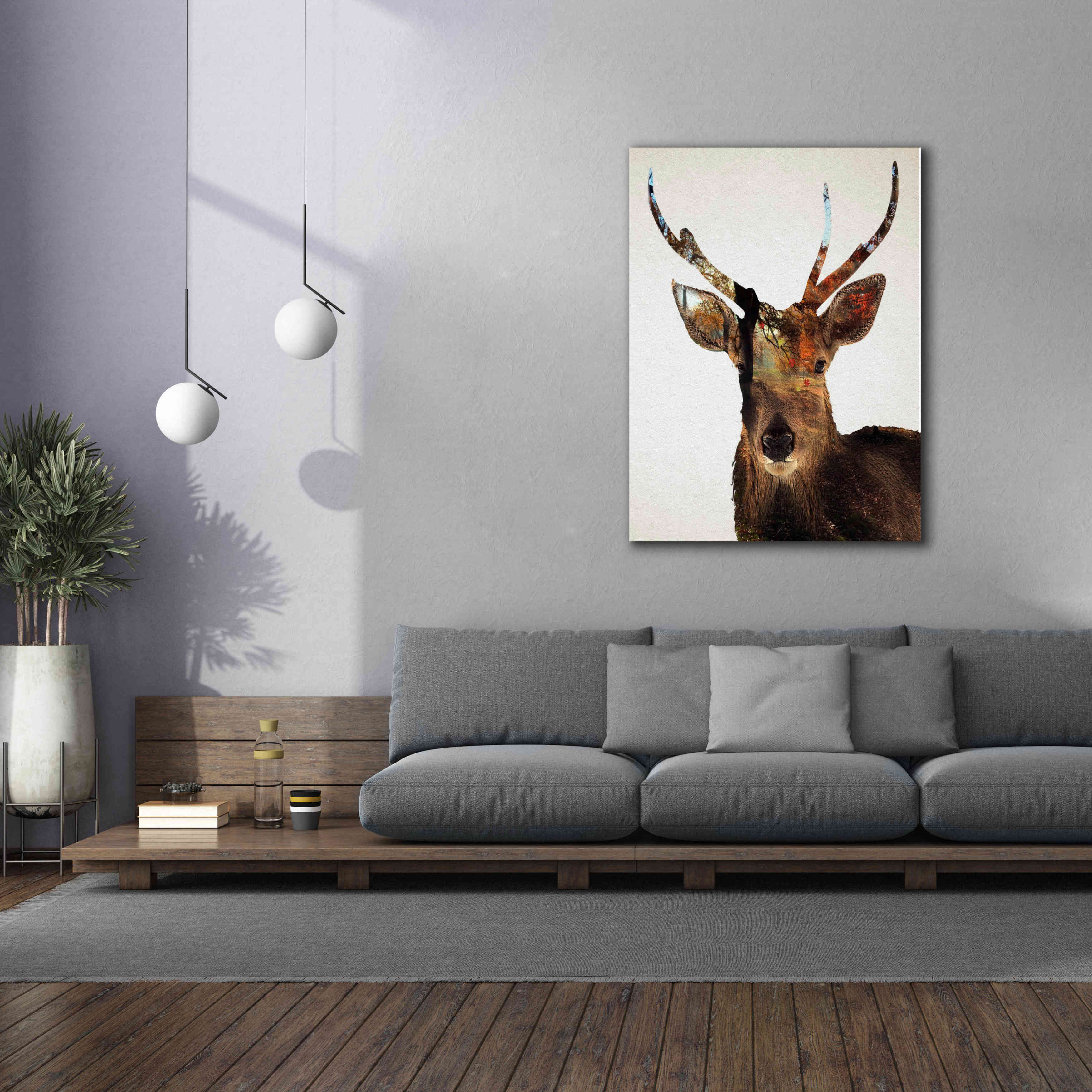 'Stag Forest' by Karen Smith Giclee Canvas Wall Art,40x54