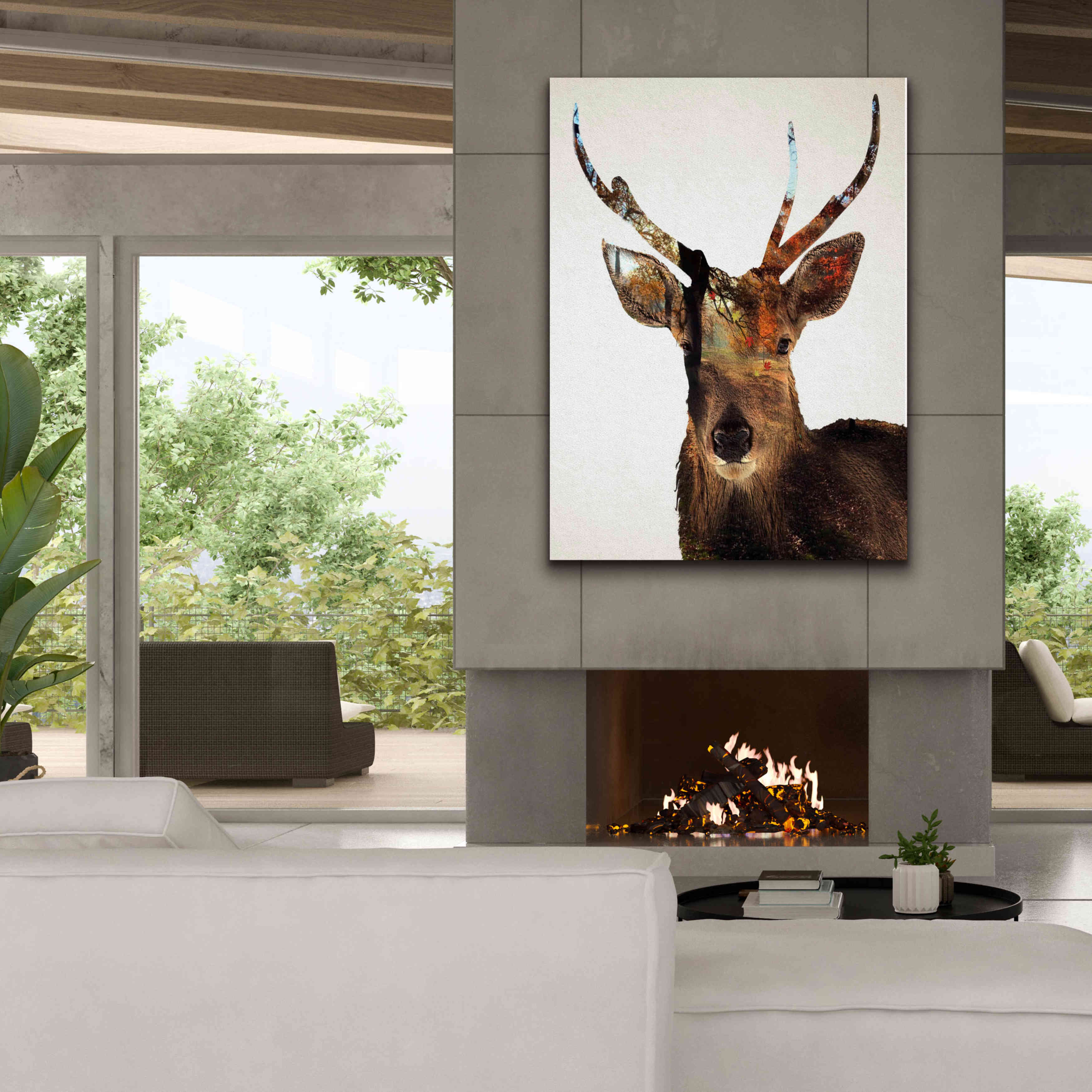 'Stag Forest' by Karen Smith Giclee Canvas Wall Art,40x54