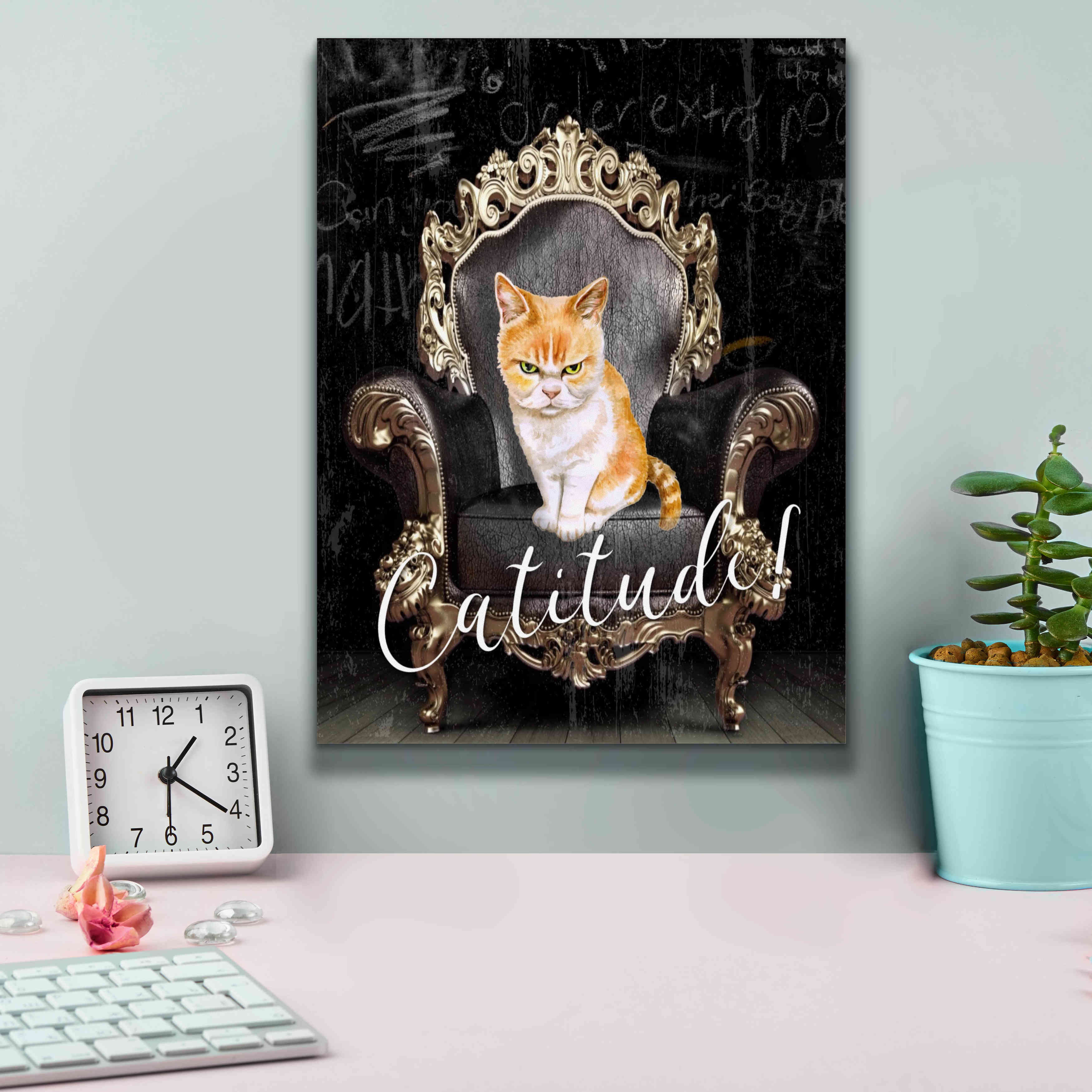 'Catitude' by Karen Smith Giclee Canvas Wall Art,12x16