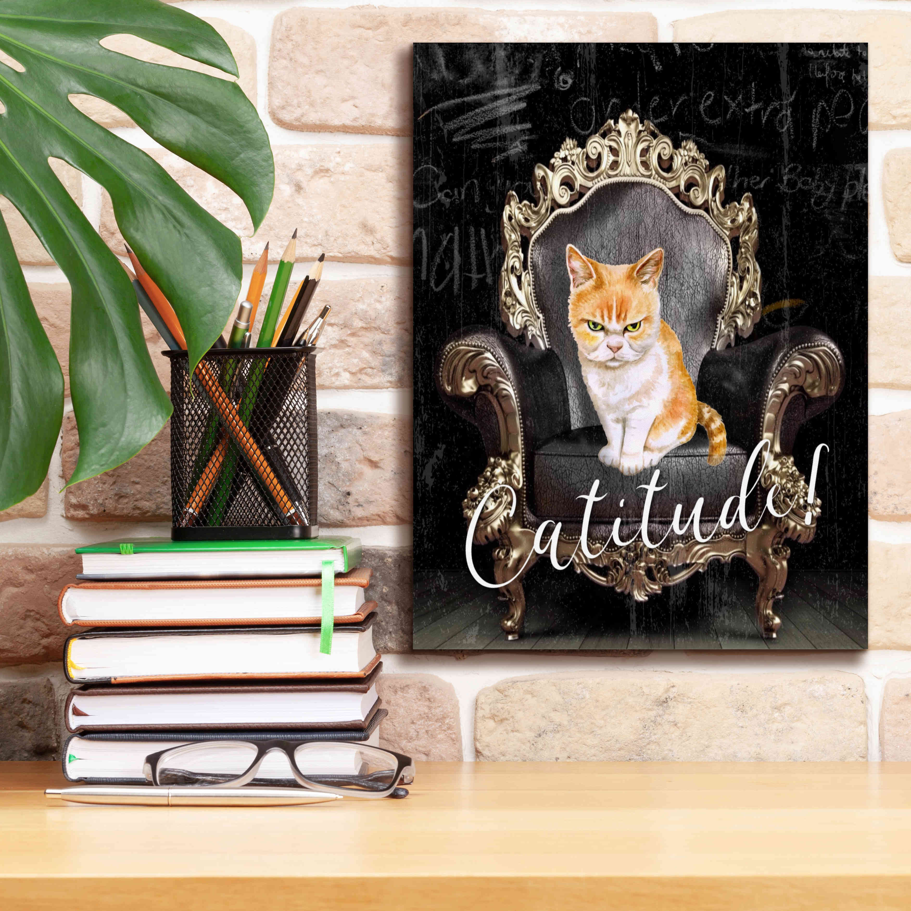 'Catitude' by Karen Smith Giclee Canvas Wall Art,12x16