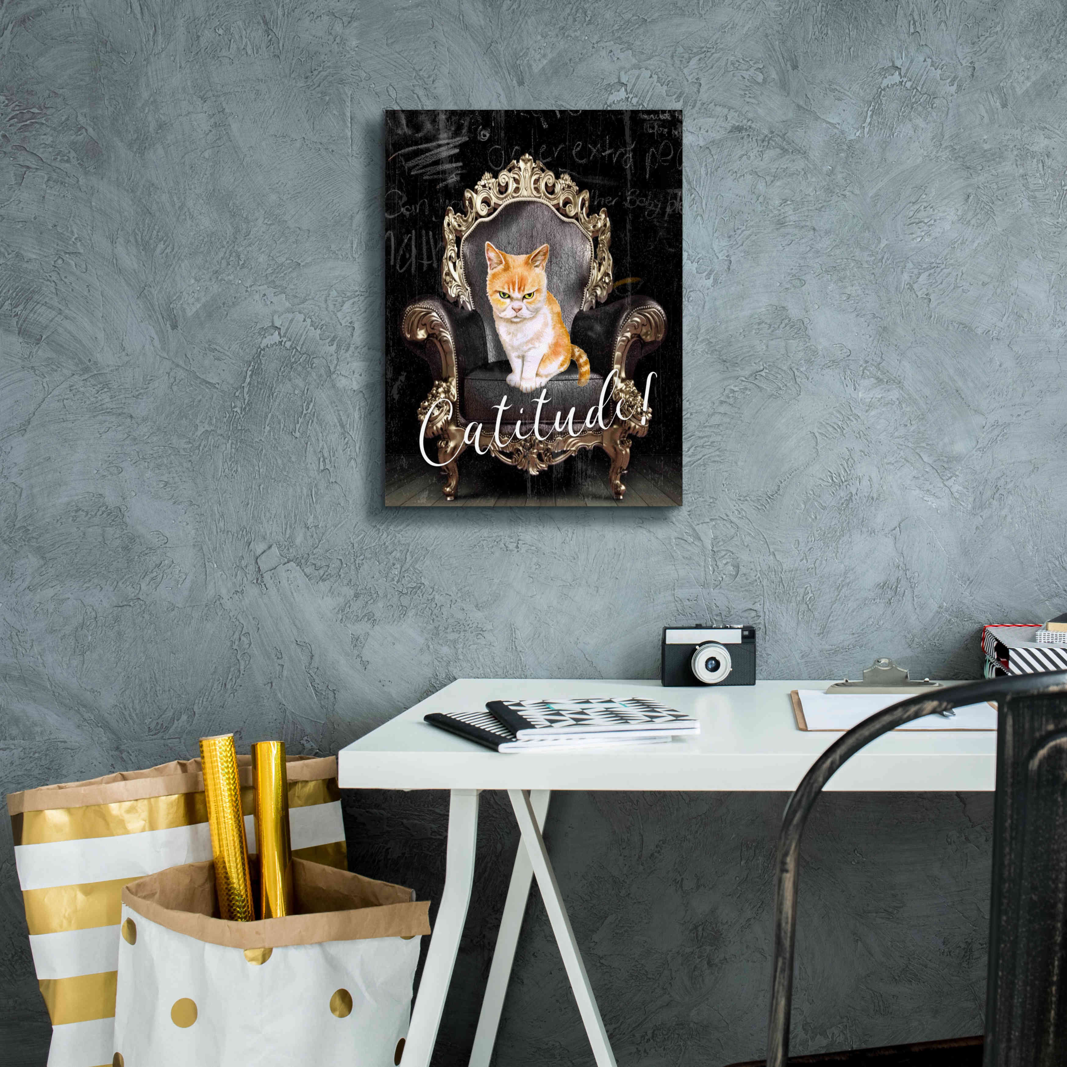 'Catitude' by Karen Smith Giclee Canvas Wall Art,12x16