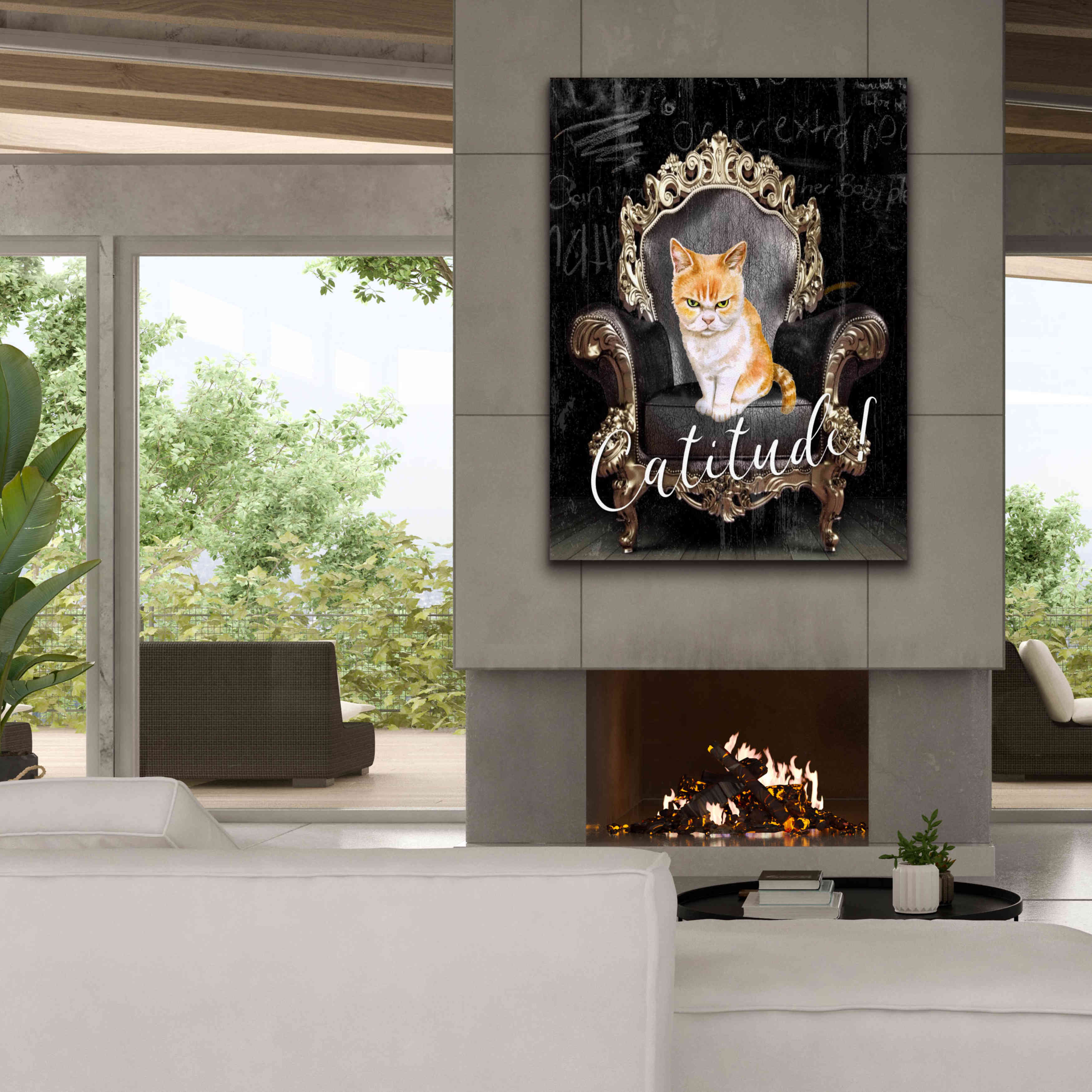 'Catitude' by Karen Smith Giclee Canvas Wall Art,40x54