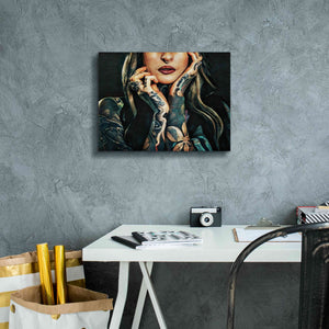 'Tattooed Temptress' by Ashley Aldridge Giclee Canvas Wall Art,16 x 12