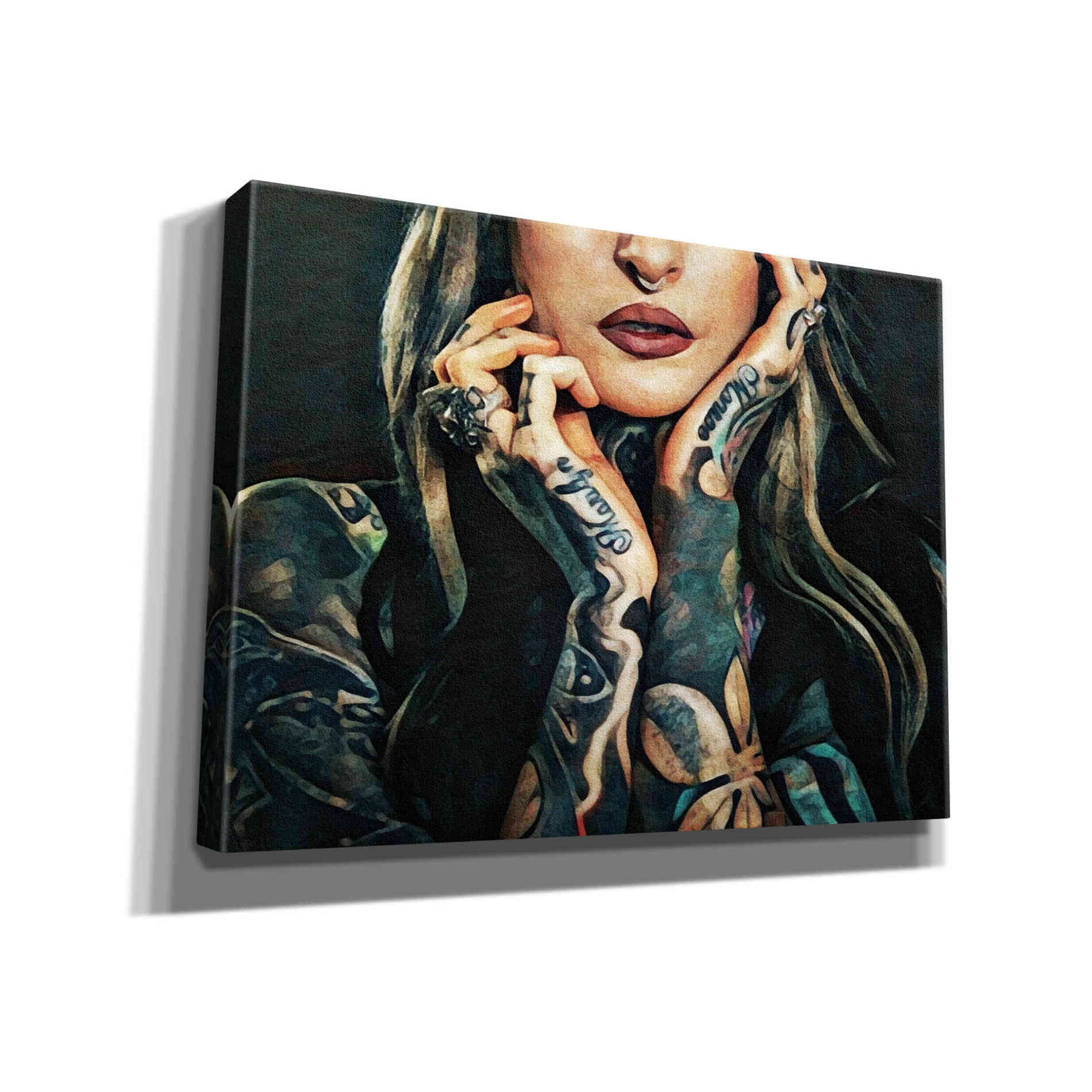'Tattooed Temptress' by Ashley Aldridge Giclee Canvas Wall Art