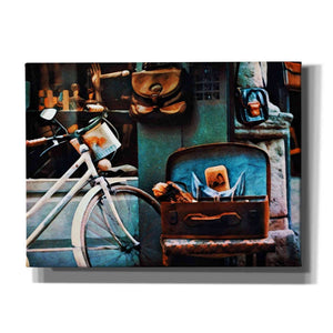 'Bicycle Brown Baggage' by Ashley Aldridge Giclee Canvas Wall Art