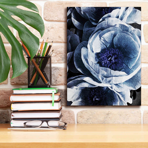 Image of 'Peony Blue Petals 1' by Ashley Aldridge Giclee Canvas Wall Art,12 x 16